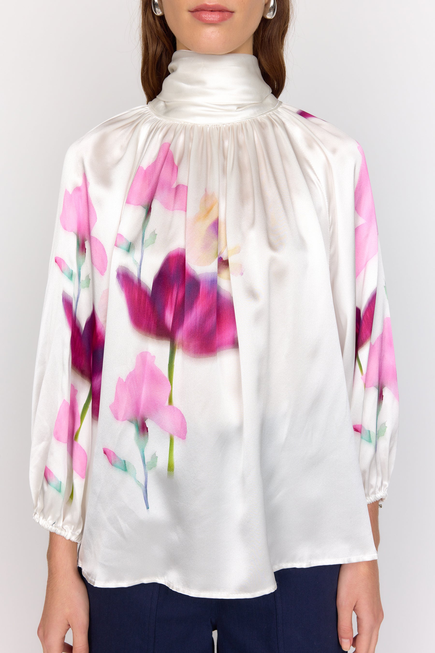 Beatrice Blouse Placed Wild Tulip