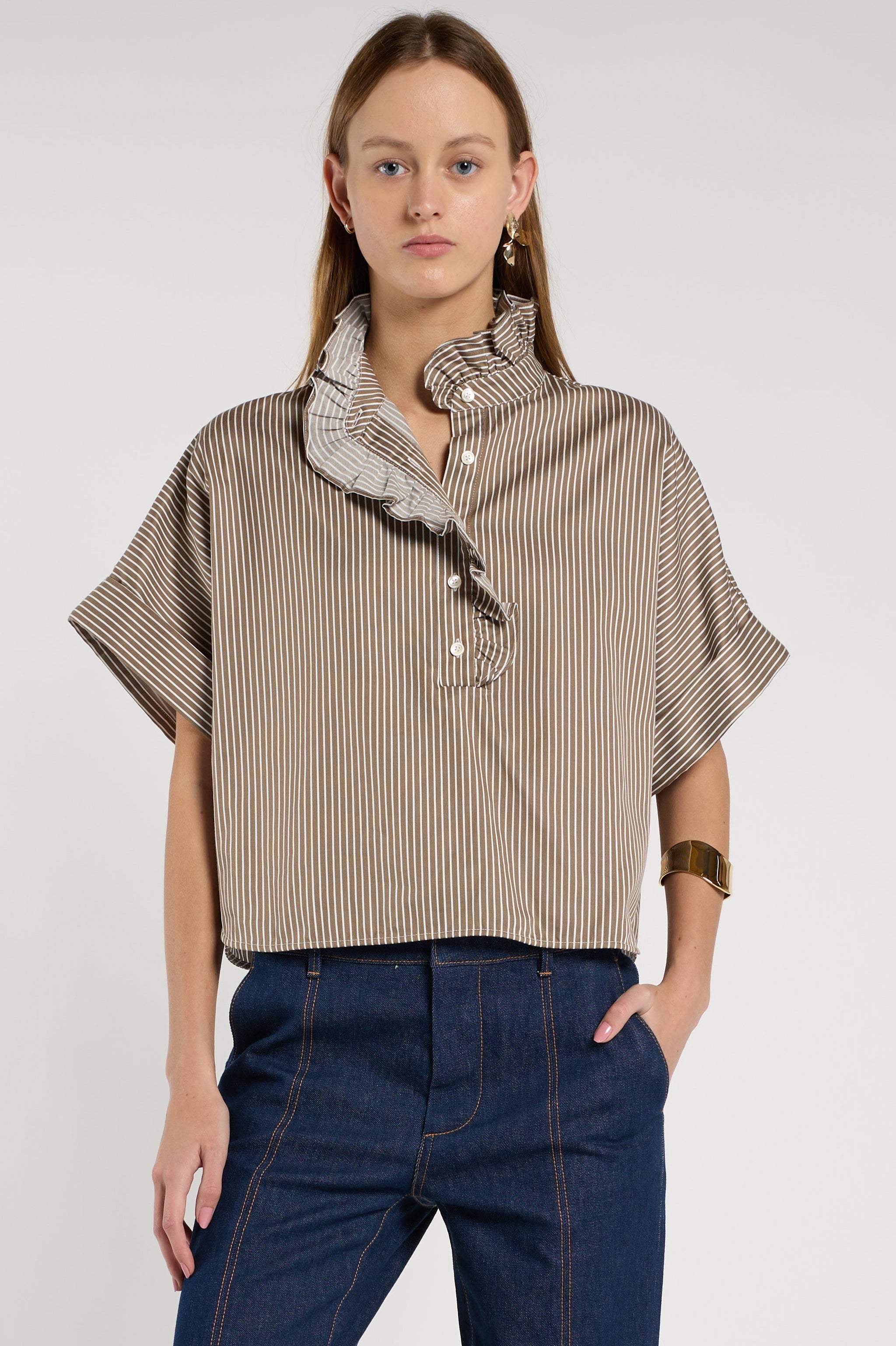 Mabel Top - Chocolate Stripe