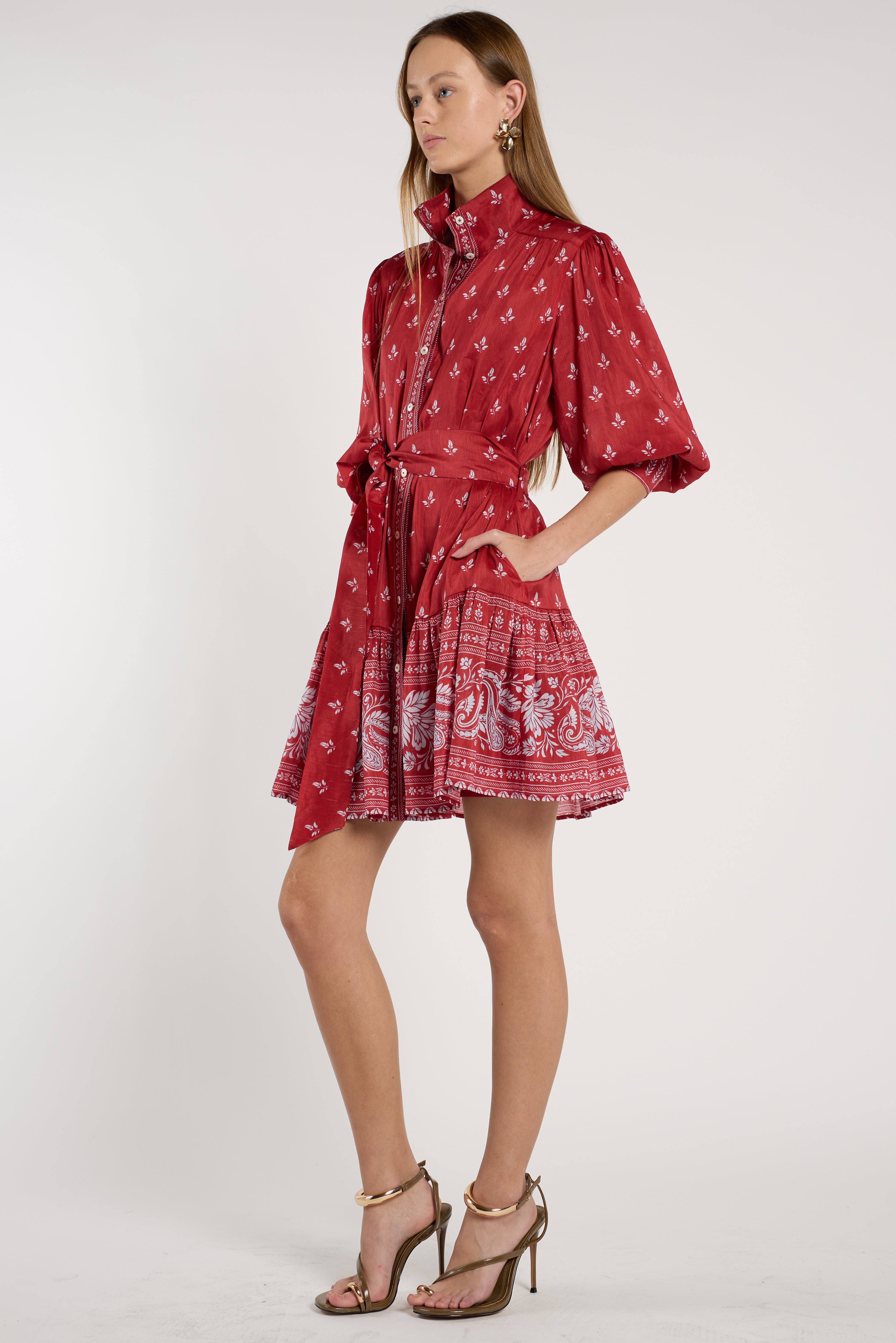 Emi Dress - Wildflower Red
