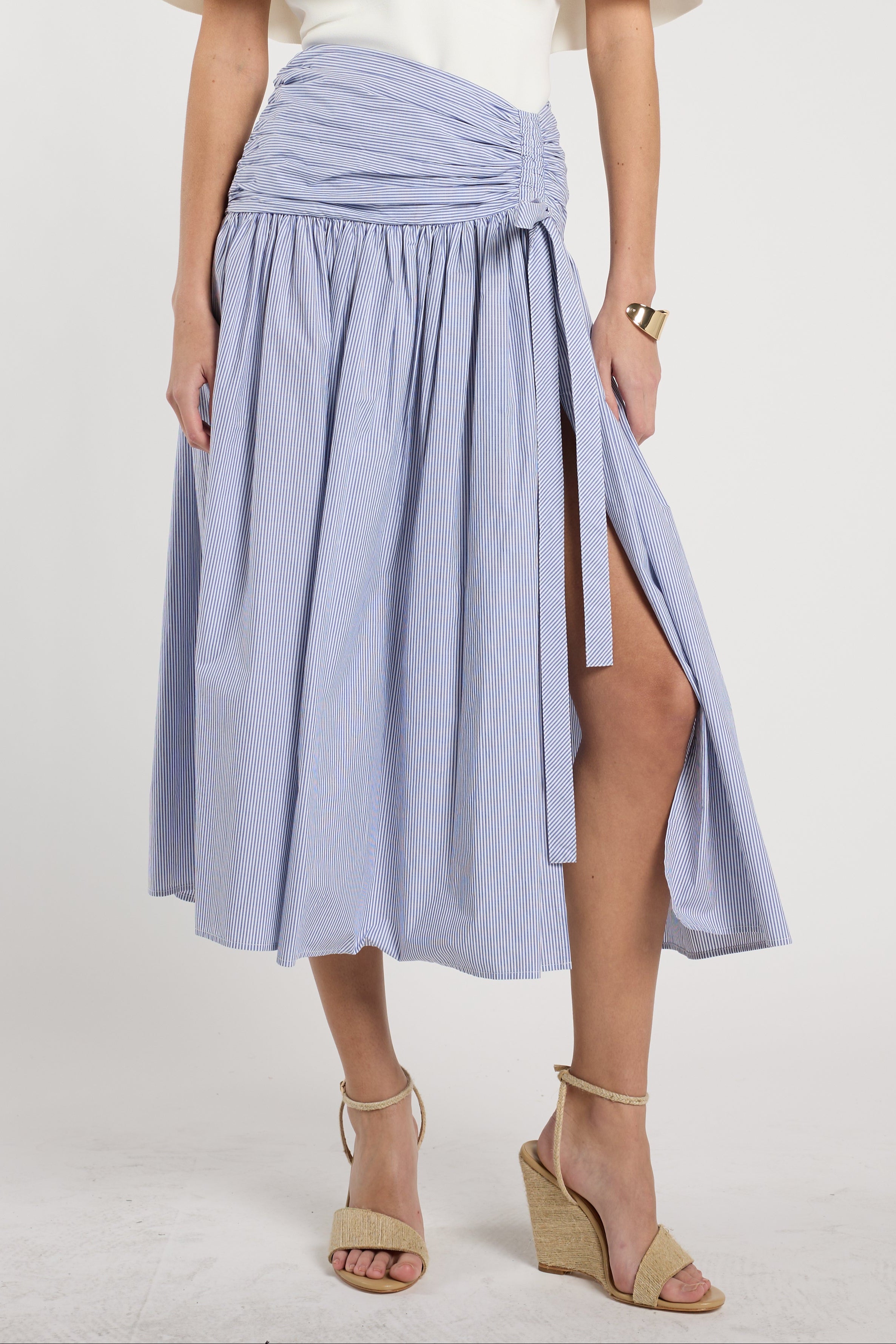 Maeve Skirt - Blue Stripe