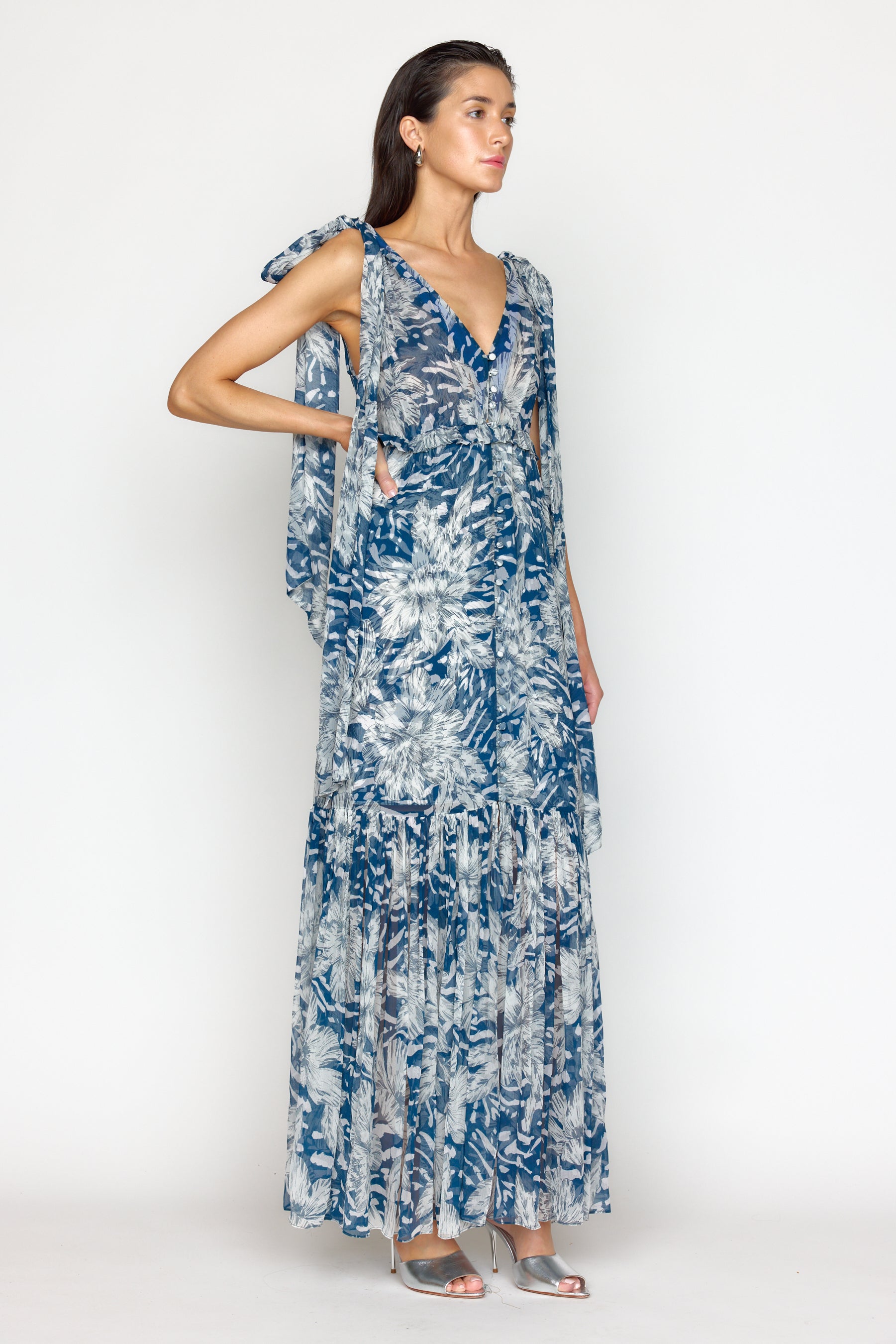 Misha Dress - Navy Lotus