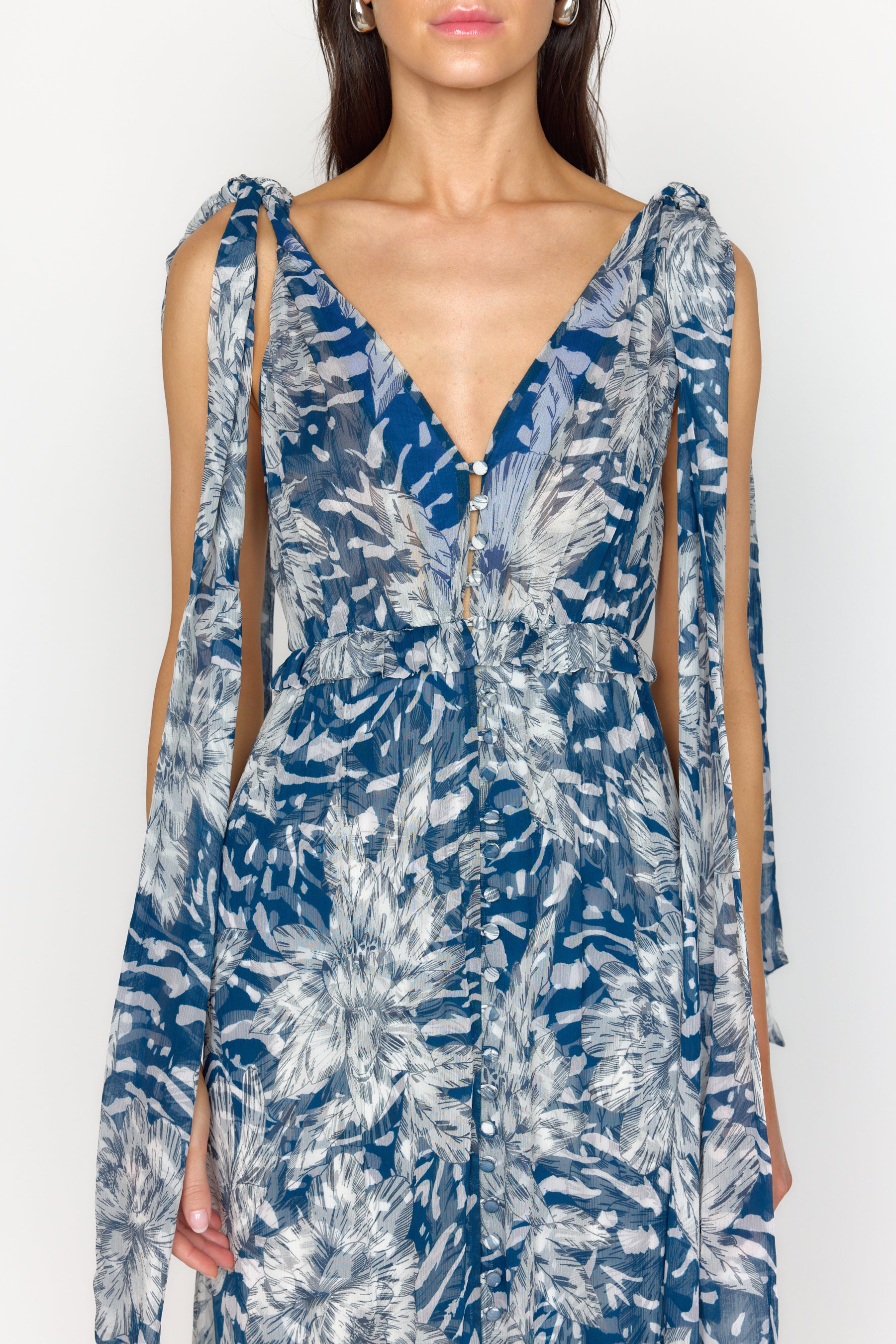 Misha Dress - Navy Lotus