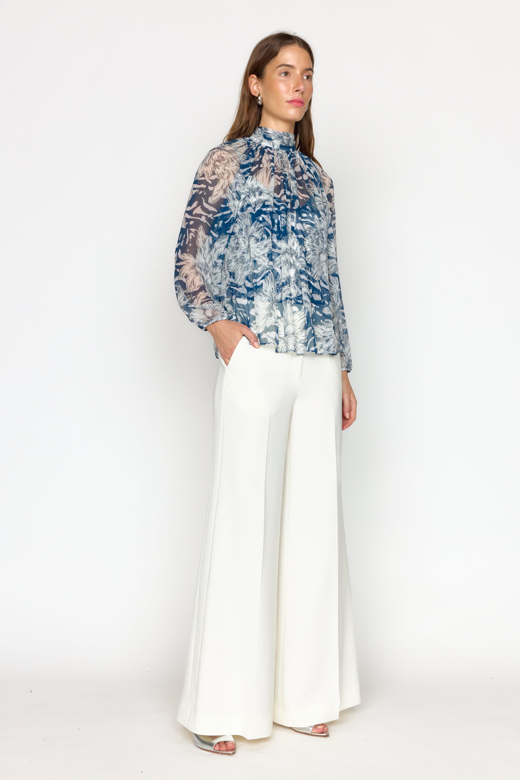 Teagan Blouse - Navy Lotus