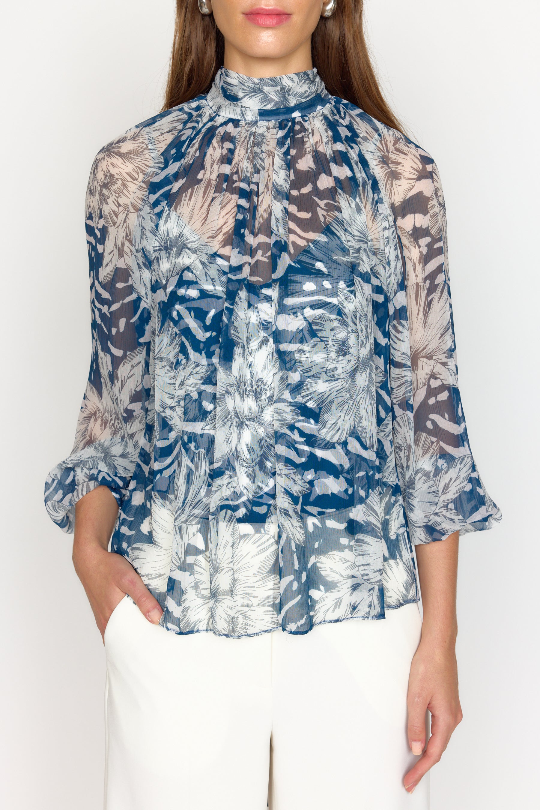 Teagan Blouse - Navy Lotus