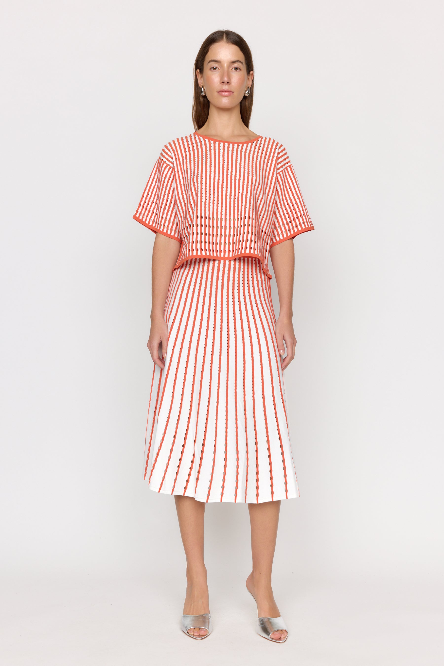 Nellie Top - Pinstripe Coral