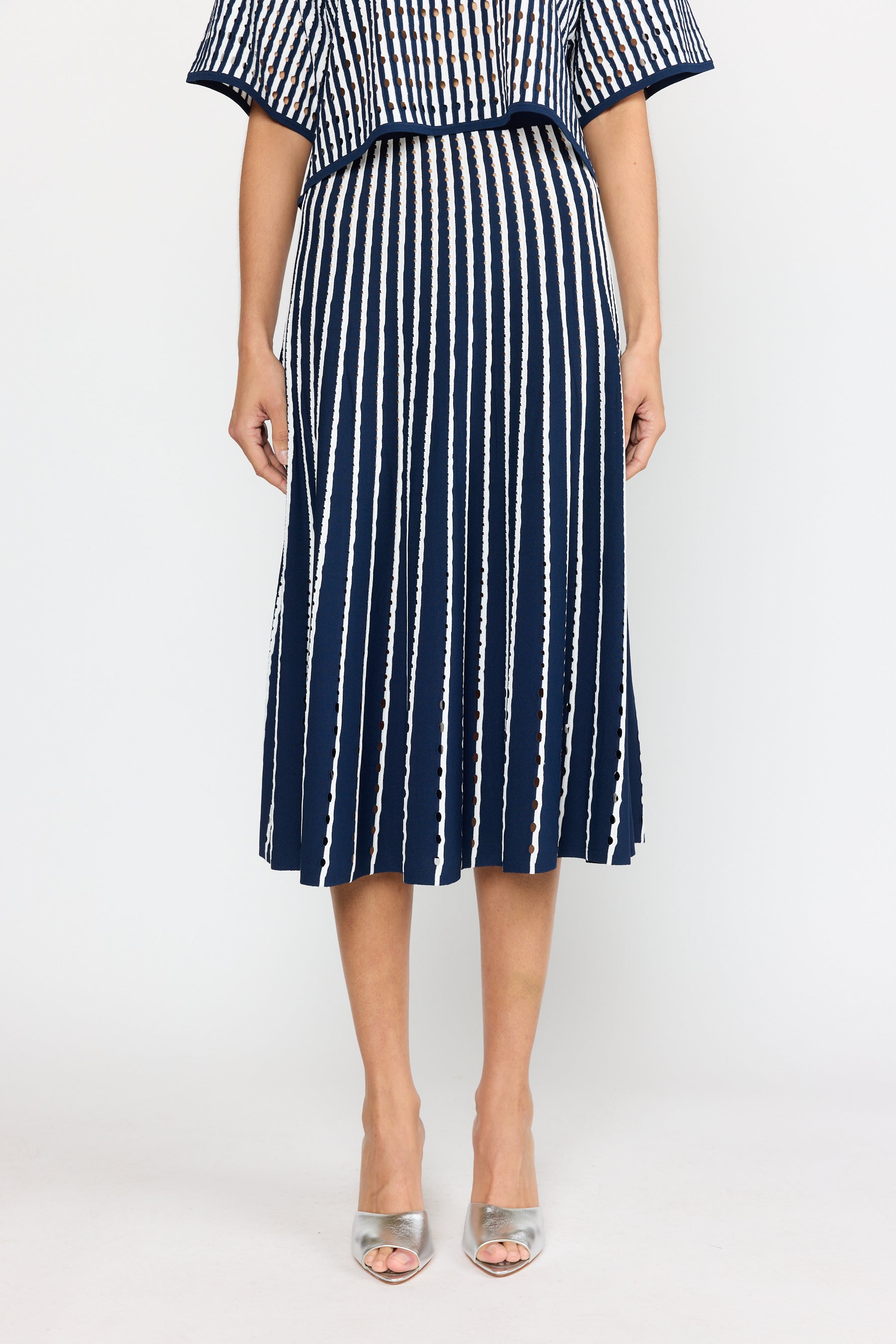 Colton Skirt - Pinstripe Navy