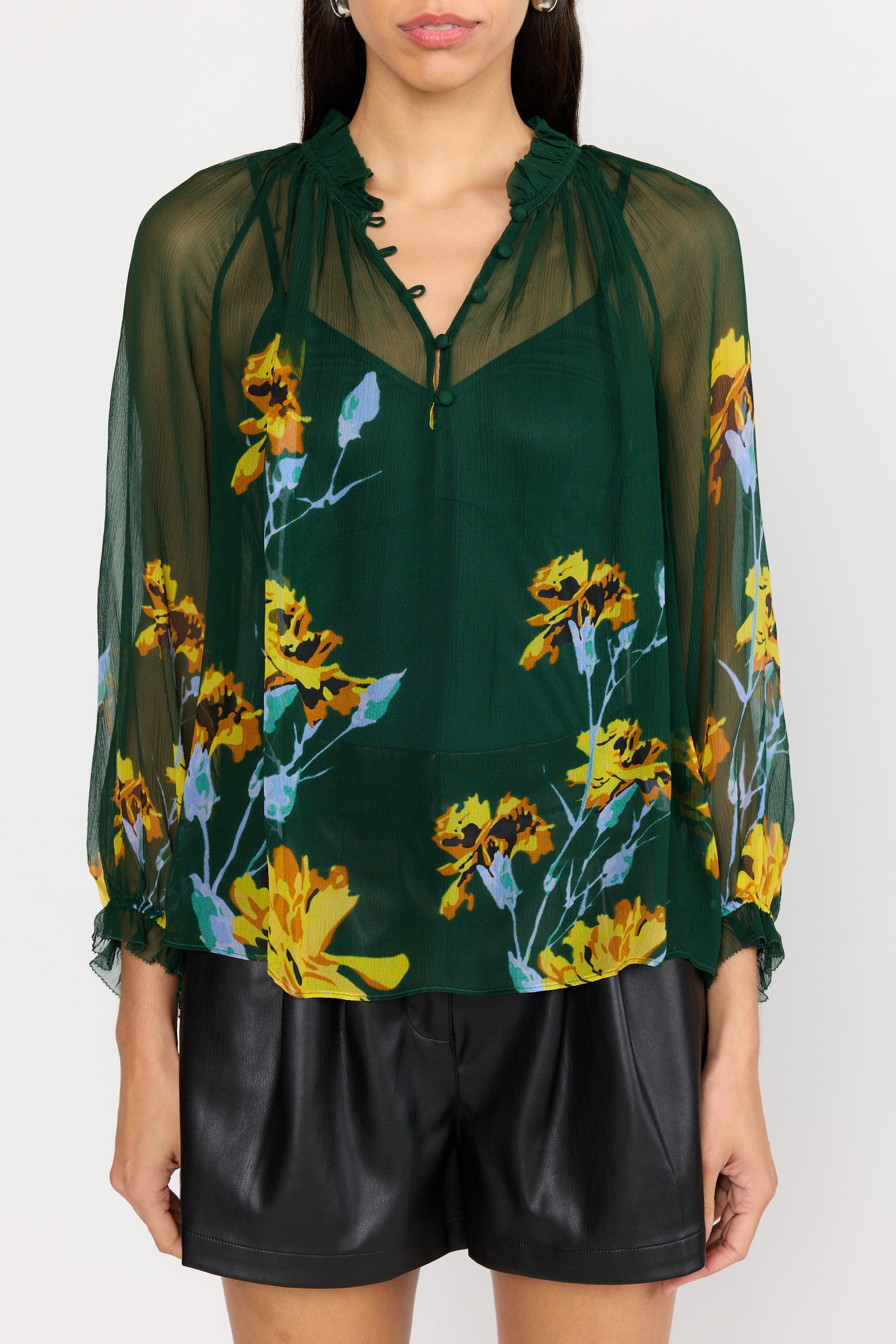 Karla Blouse - Green Orchid