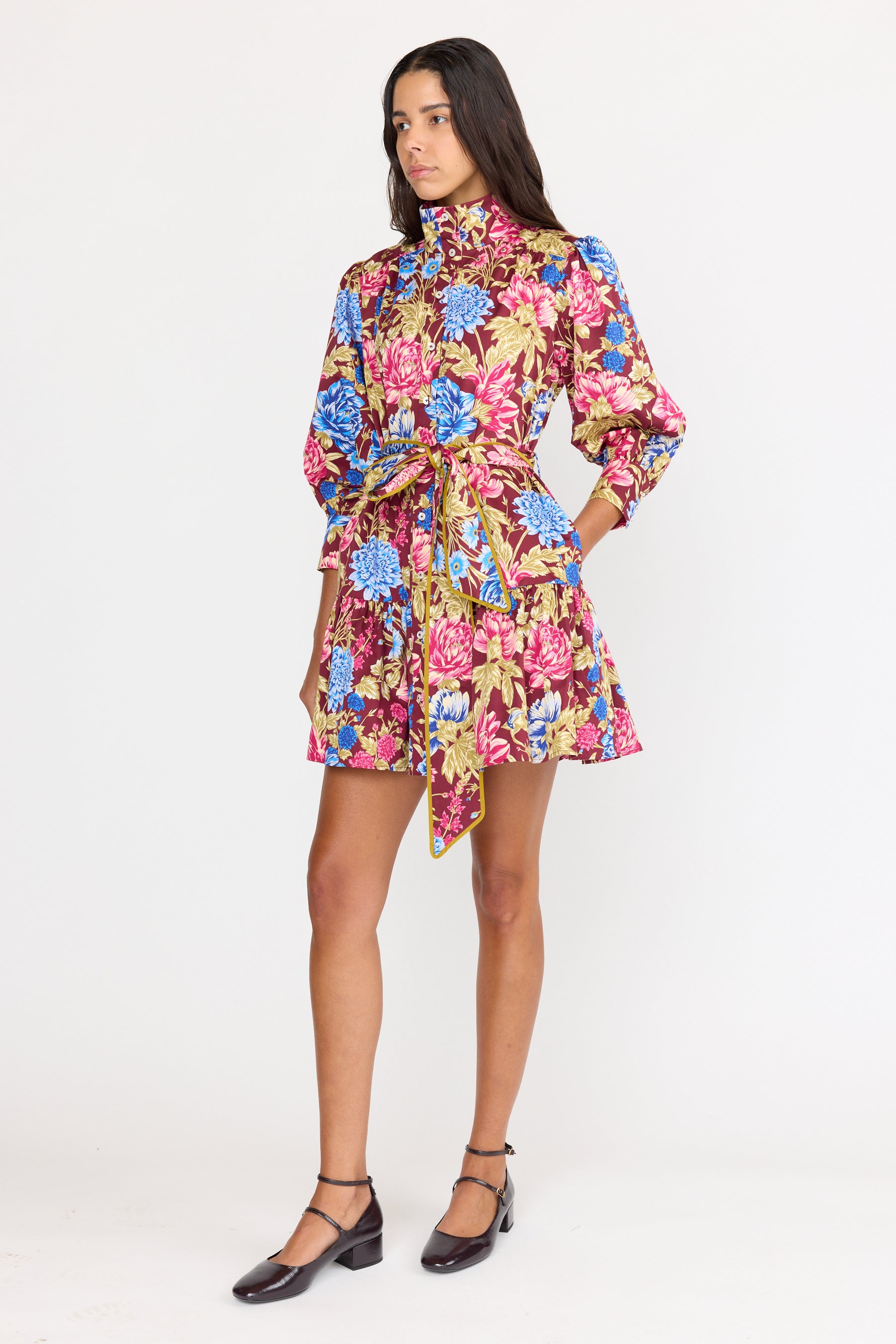 Emi Dress - Carmine Floral