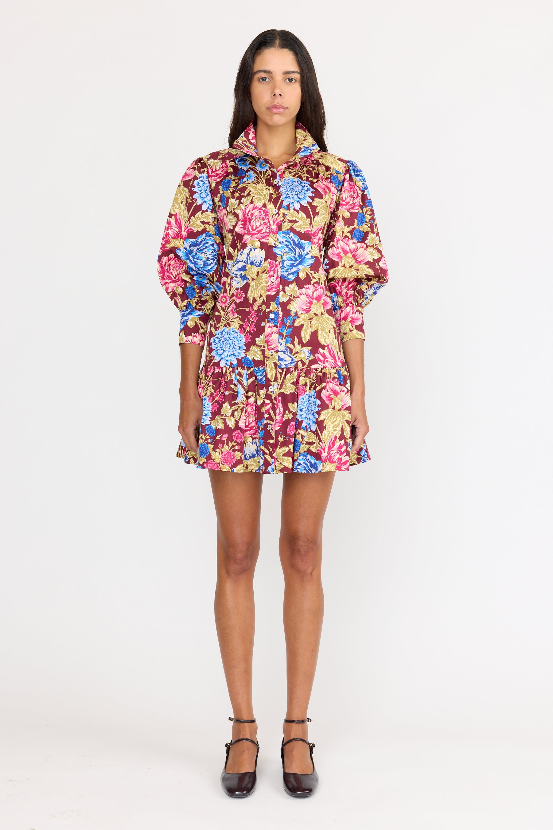 Emi Dress - Carmine Floral