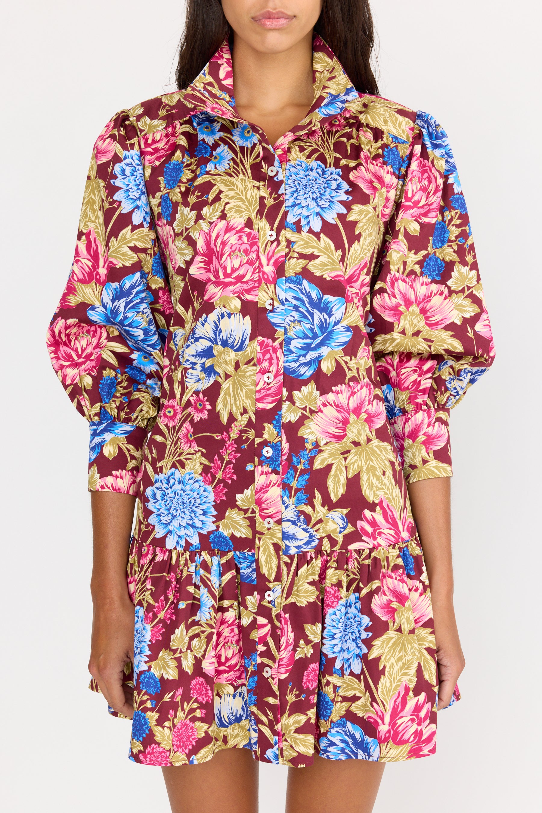 Emi Dress - Carmine Floral