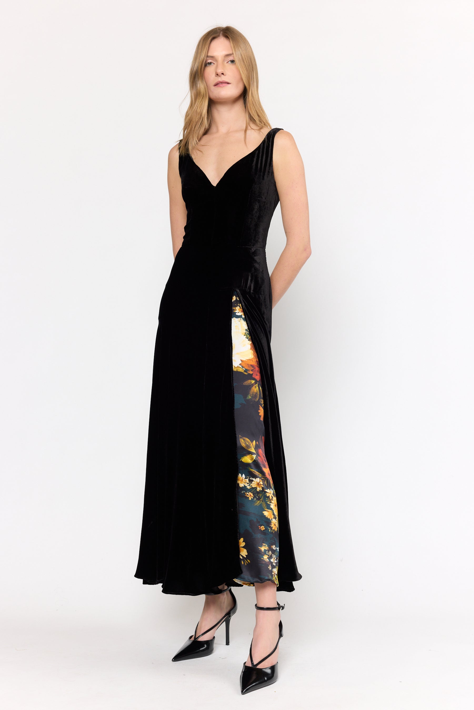 Estrada Dress - Black / Amber Glow
