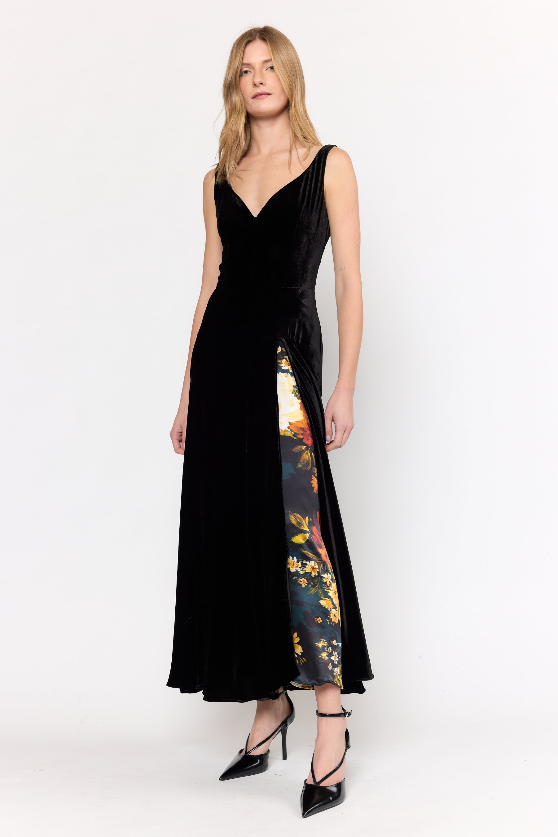 Estrada Dress - Black / Amber Glow