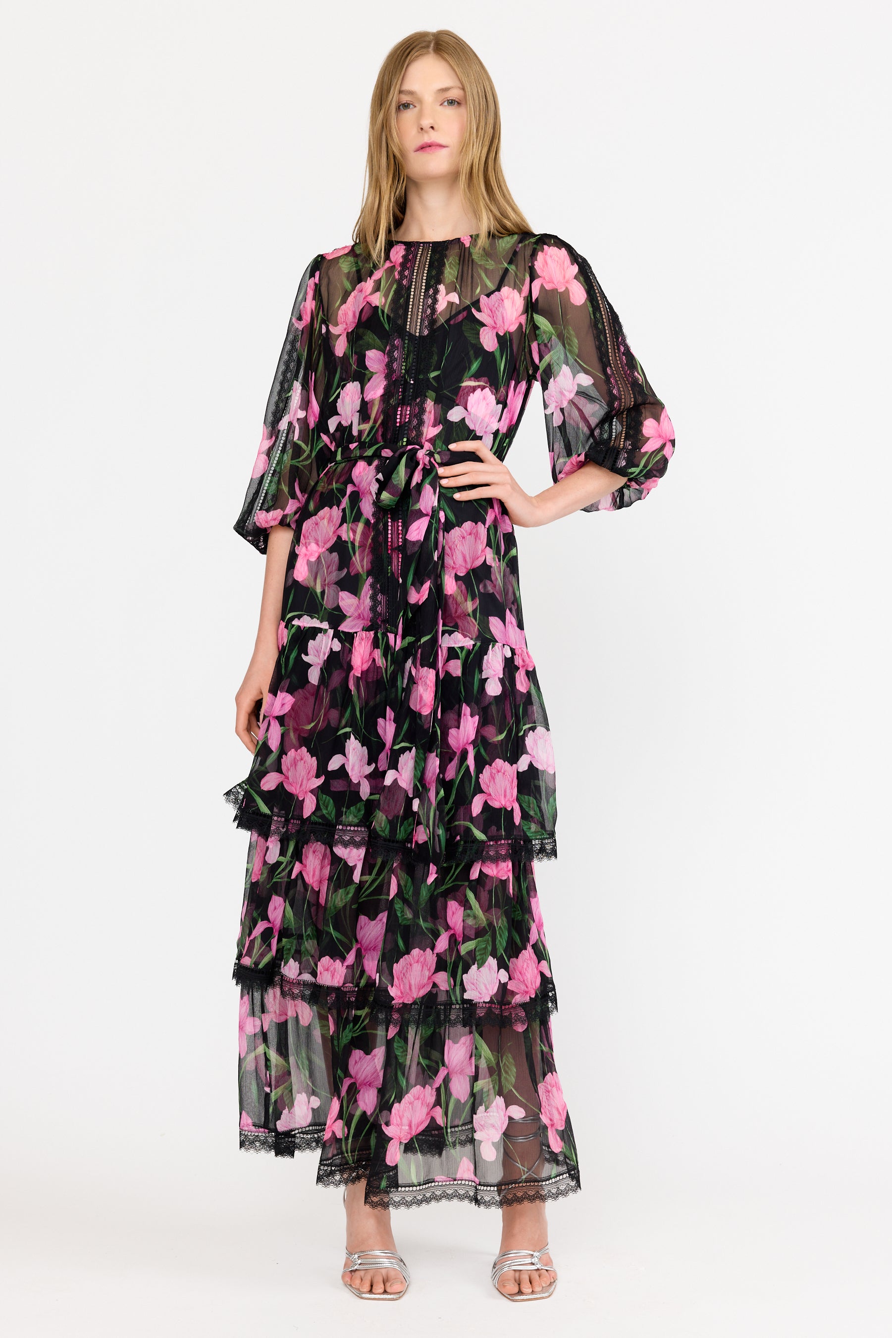 Nina Dress - Onyx Florette