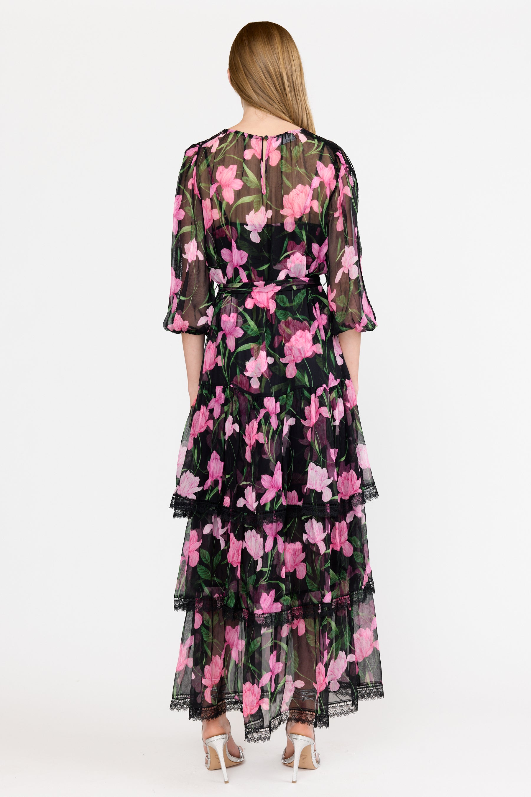 Nina Dress - Onyx Florette