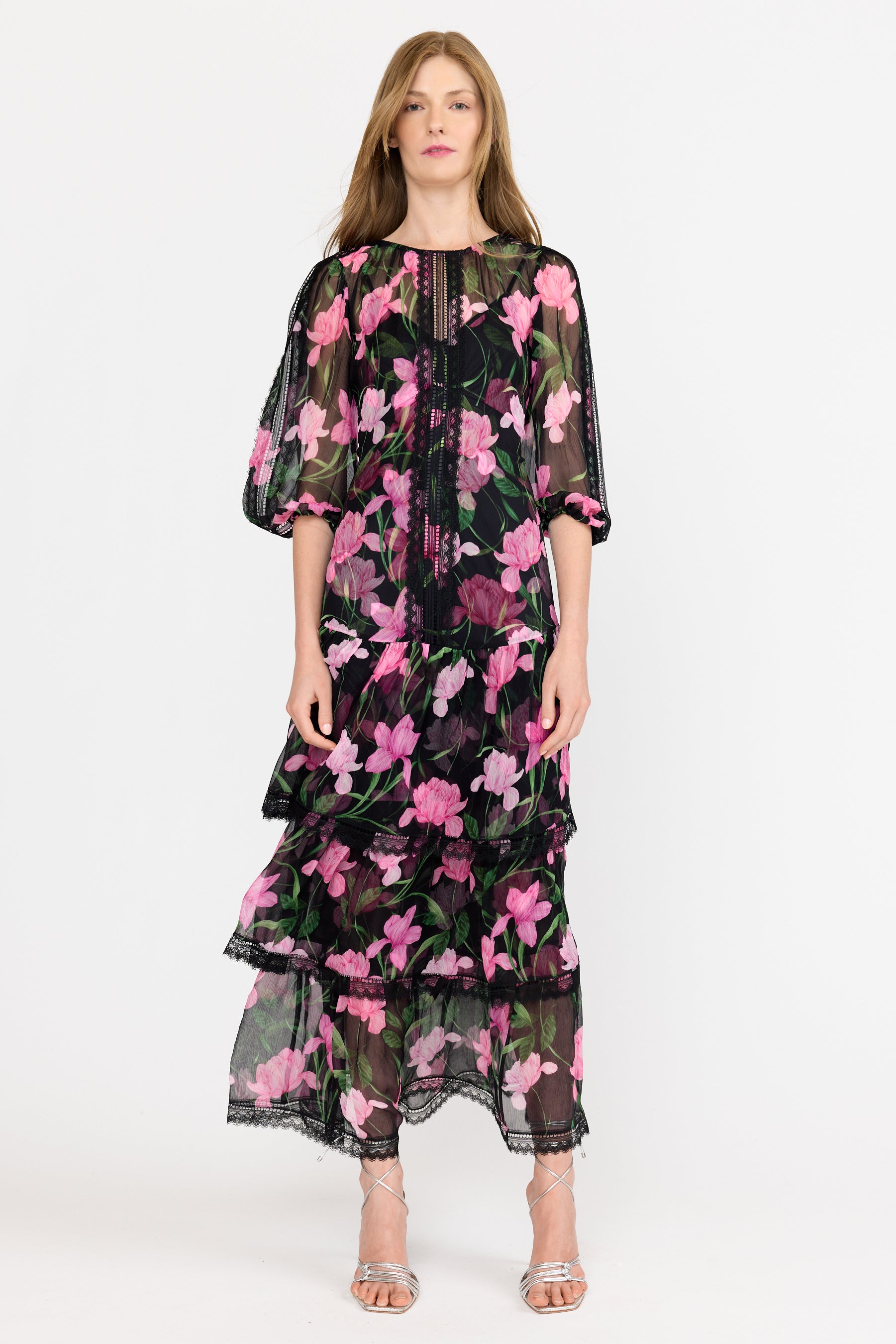 Nina Dress - Onyx Florette