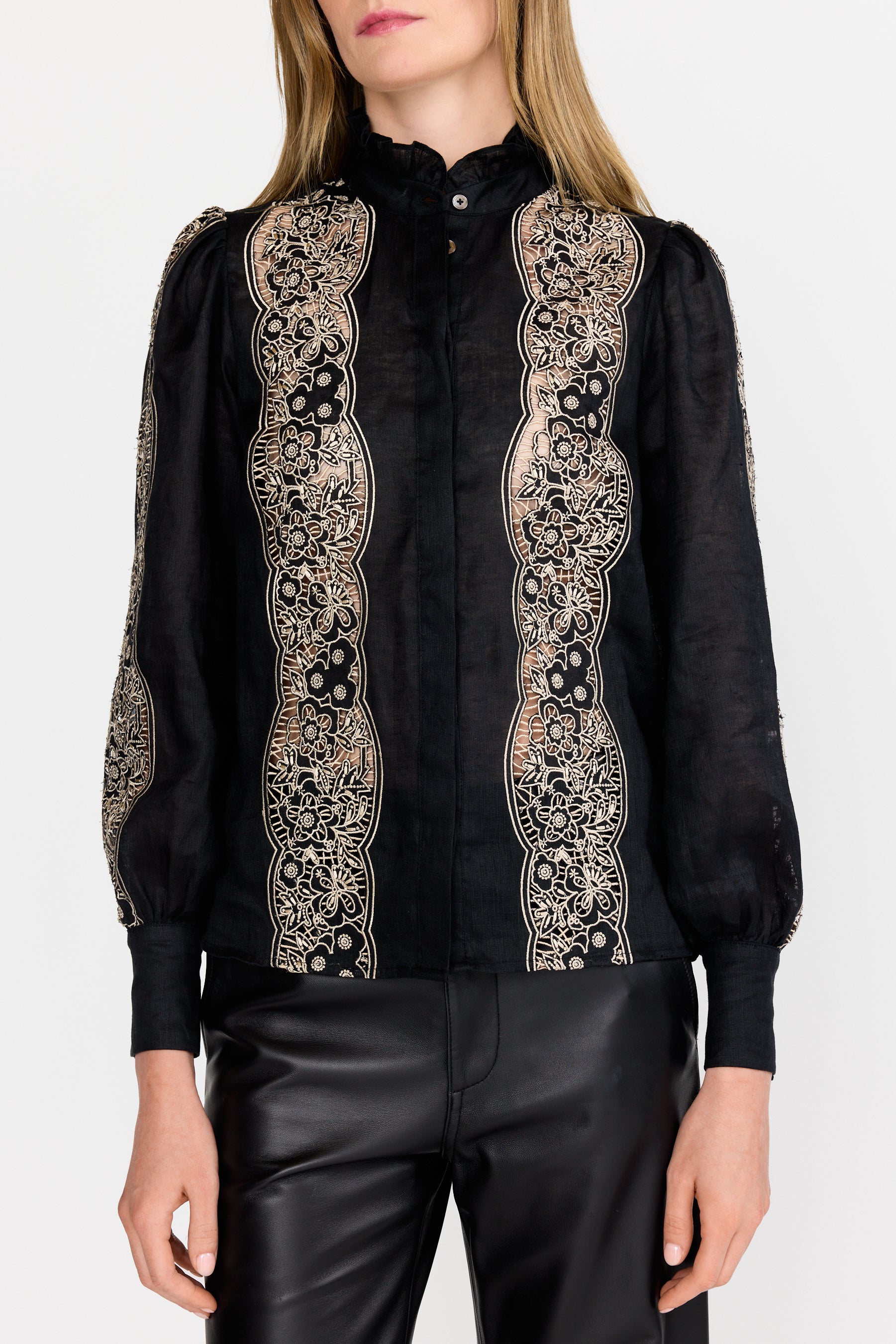 Riley Top - Onyx Embroidery