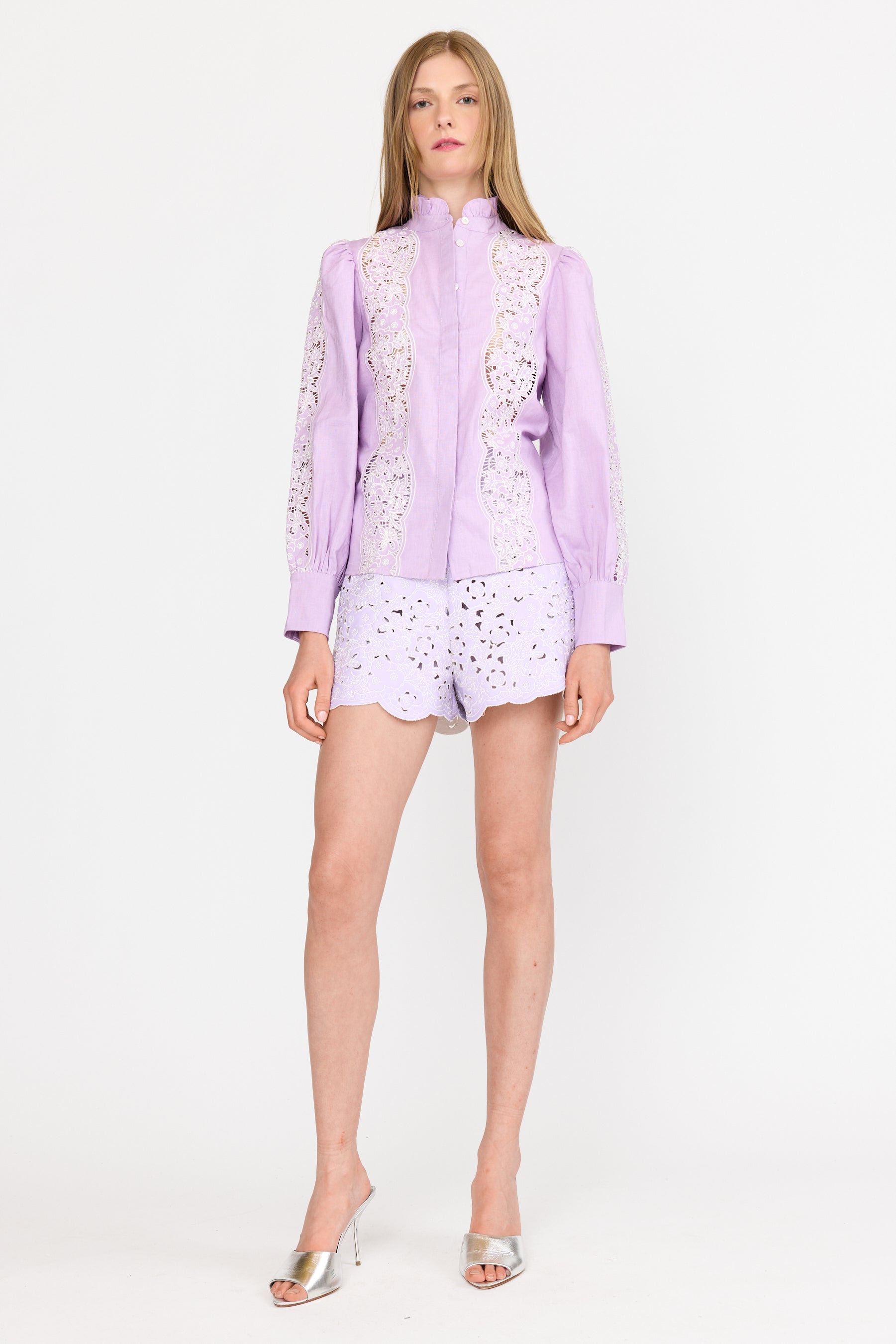 Riley Top - Lilac Embroidery