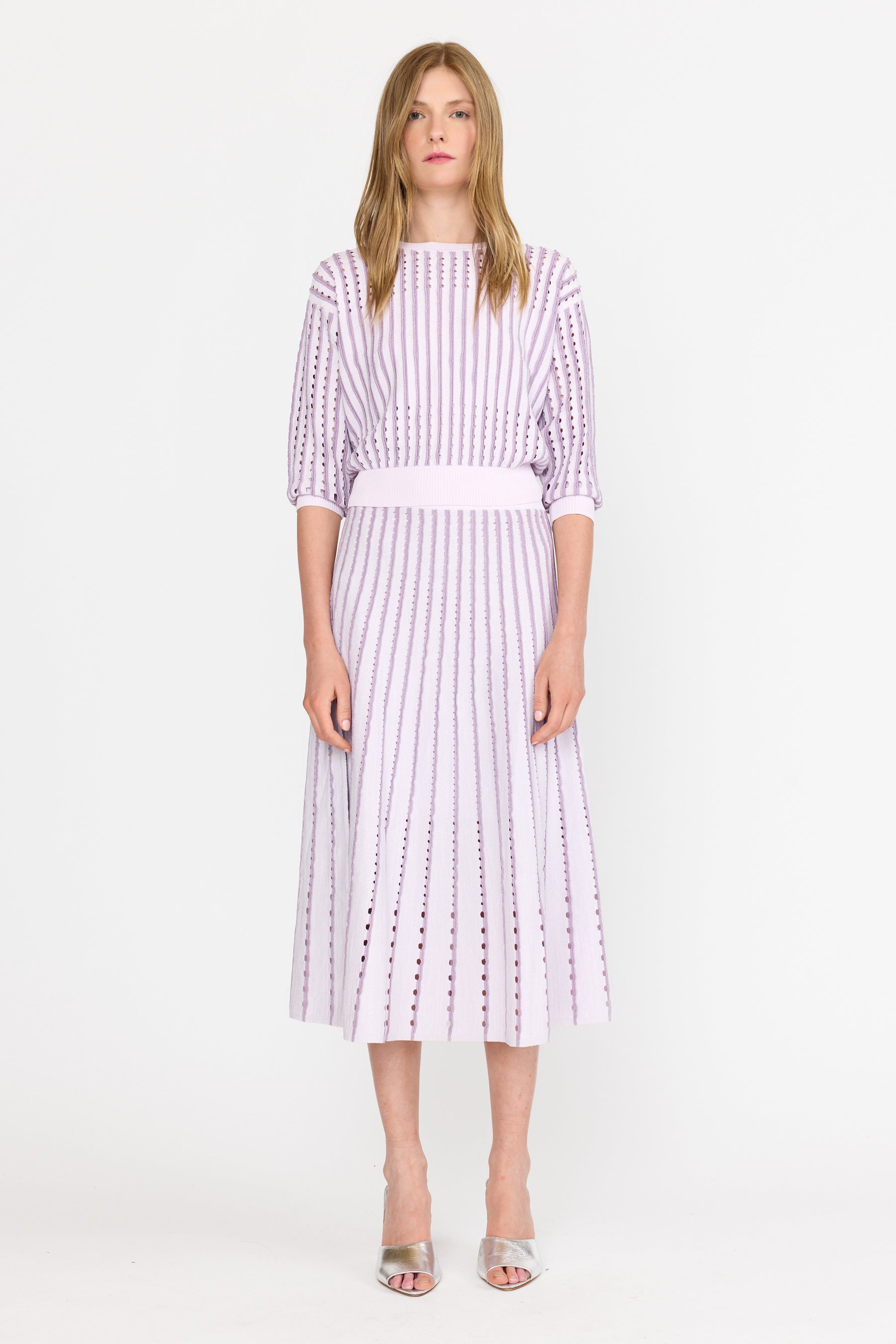 Anaya Sweater - Pinstripe Lilac