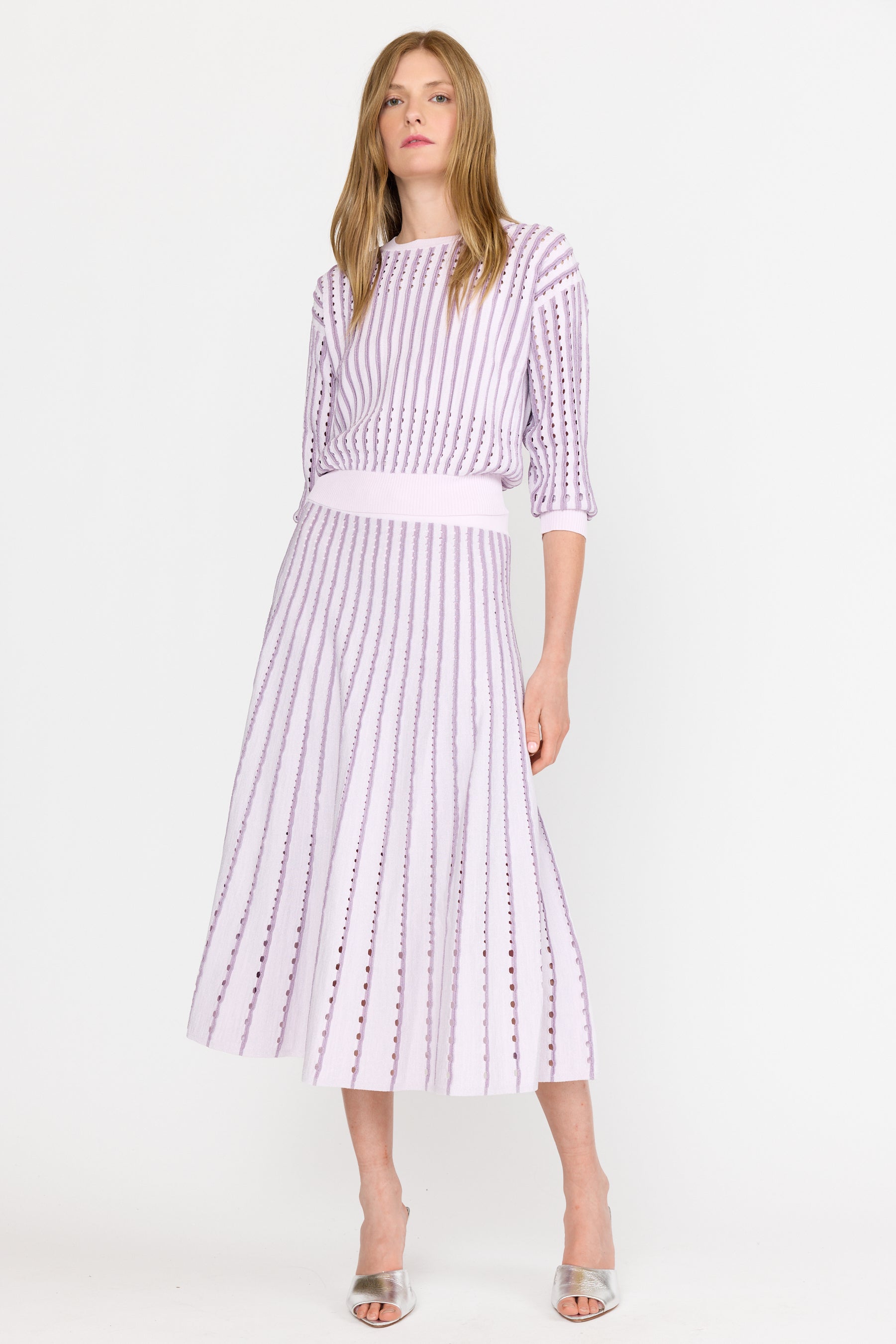 Colton Skirt - Pinstripe Lilac