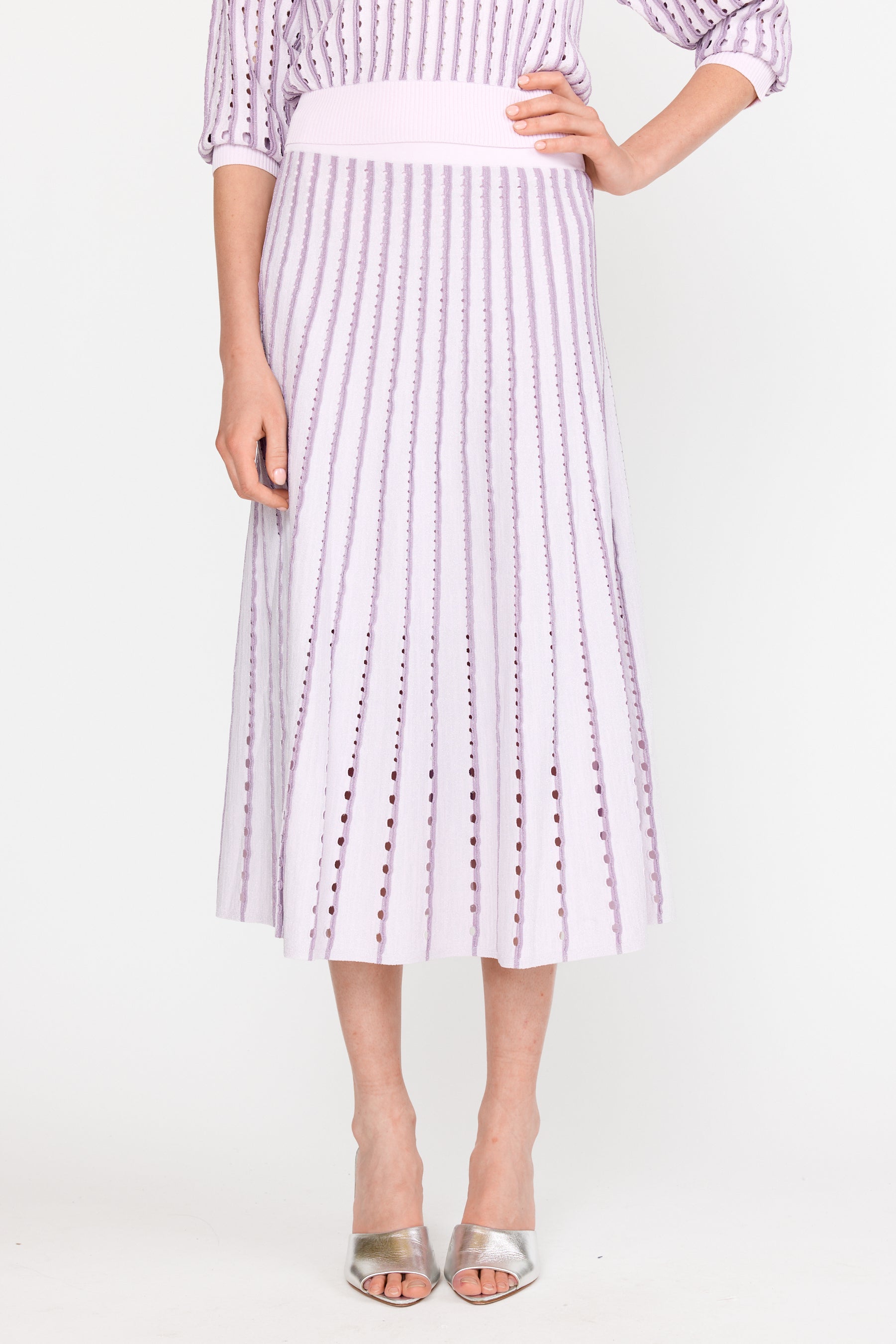 Colton Skirt - Pinstripe Lilac