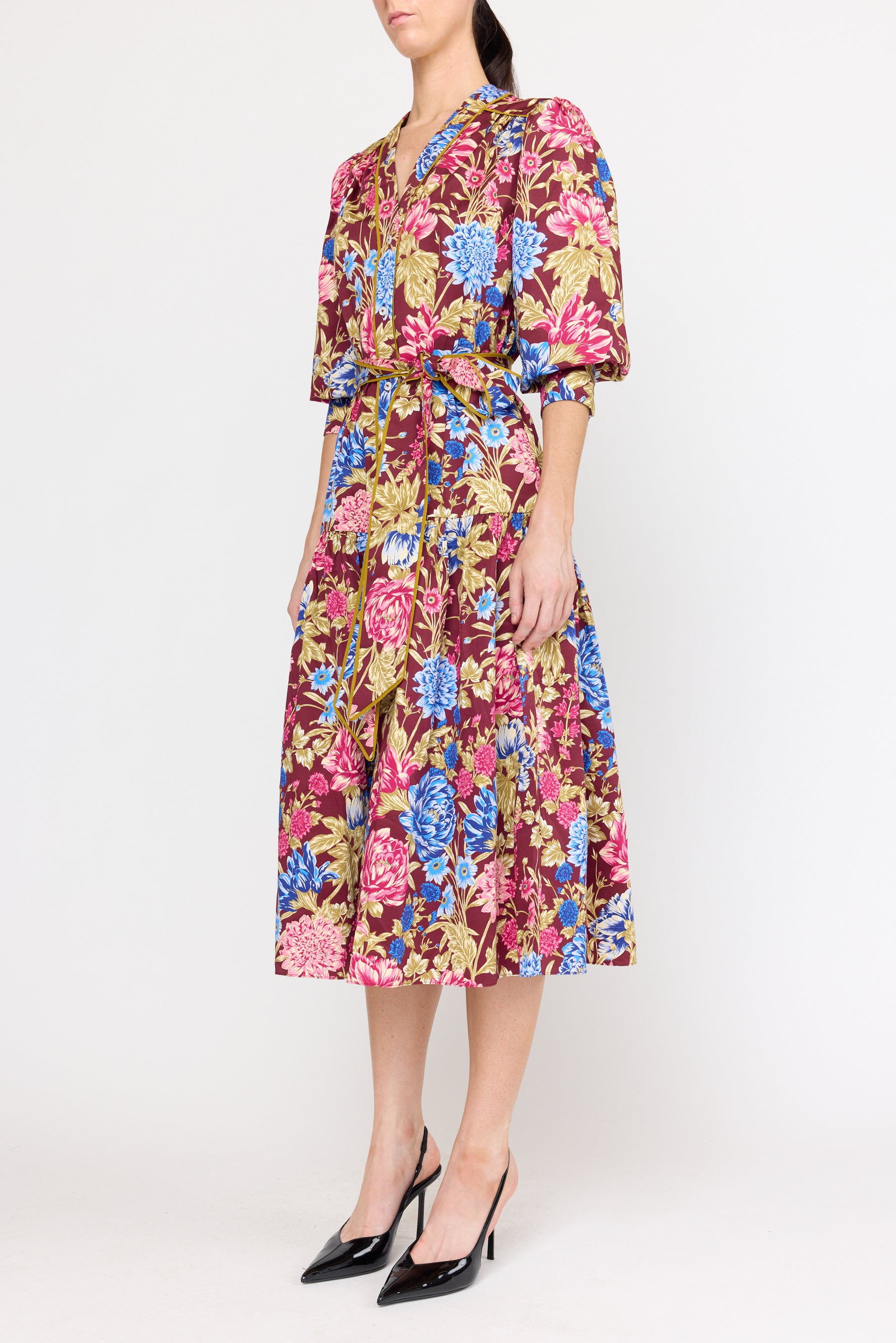 Layla Dress - Carmine Floral