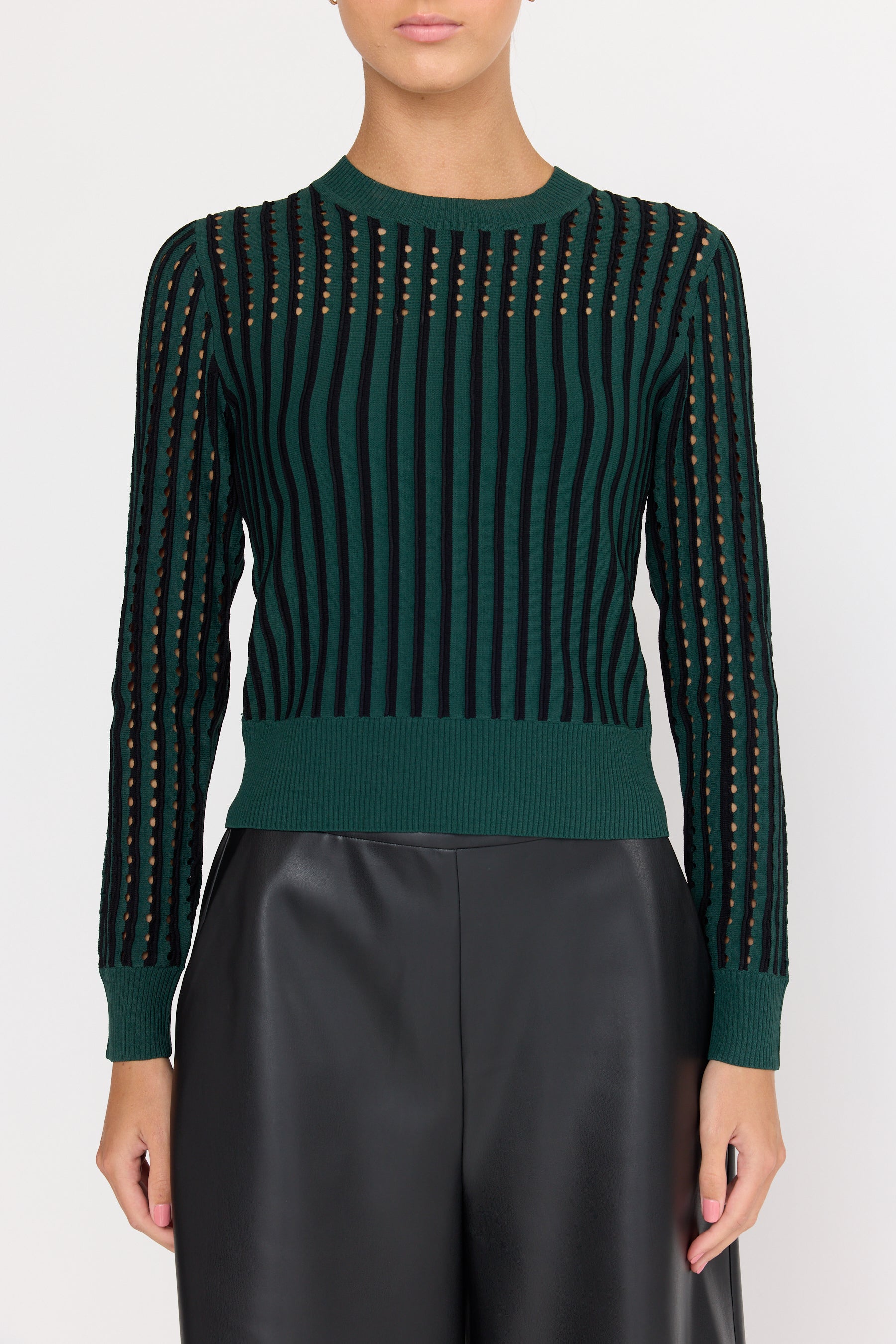 Marilyn Sweater - Pinstripe Evergreen