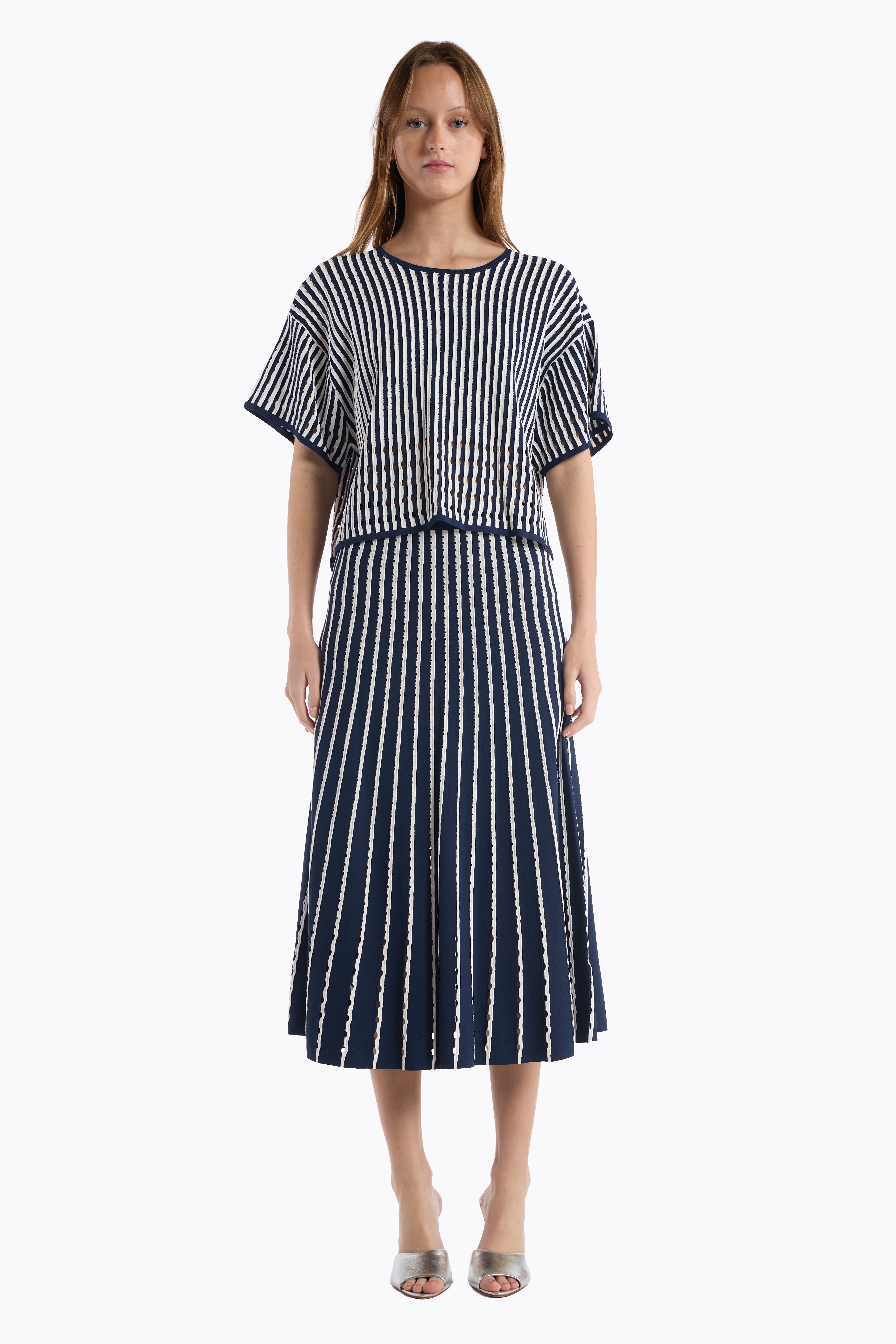 Nellie Top - Pinstripe Navy