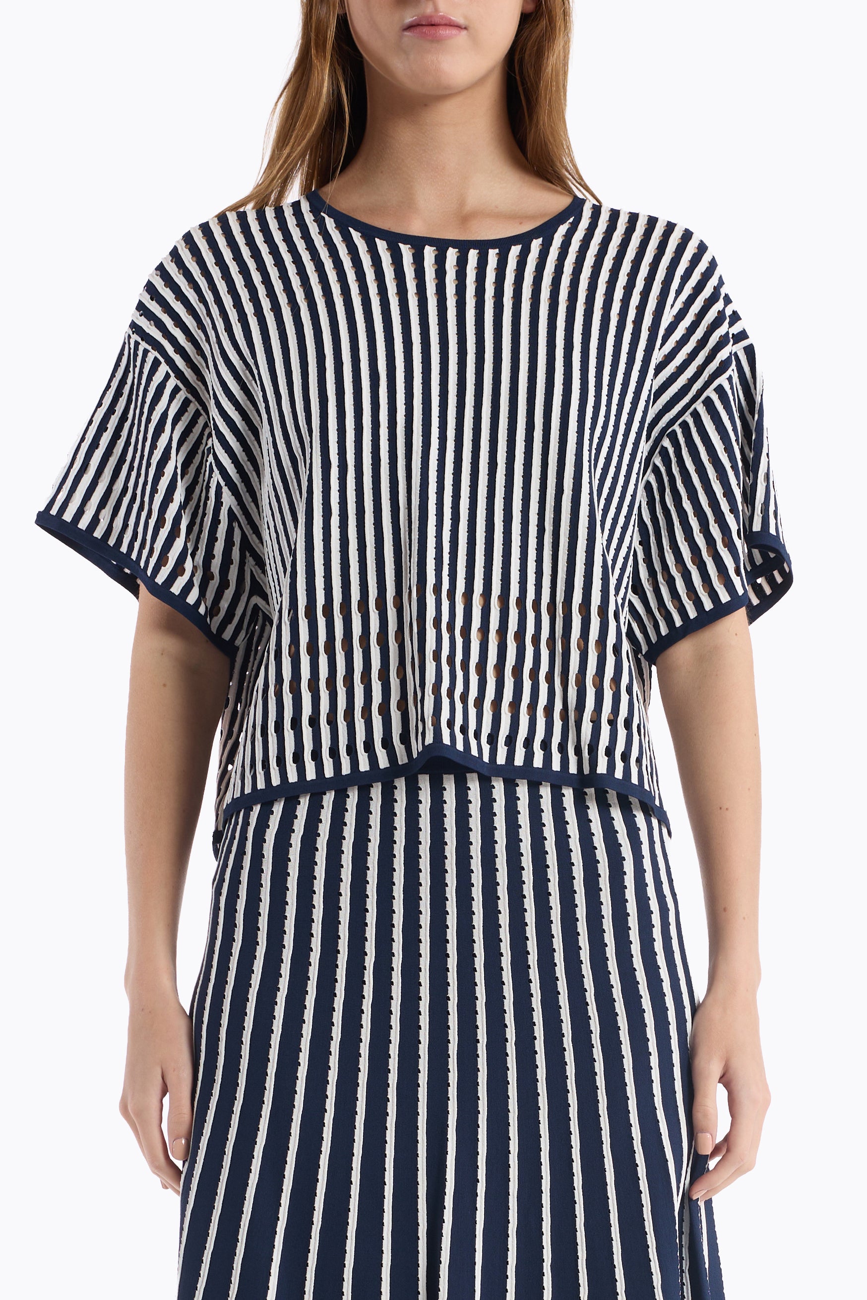 Nellie Top - Pinstripe Navy