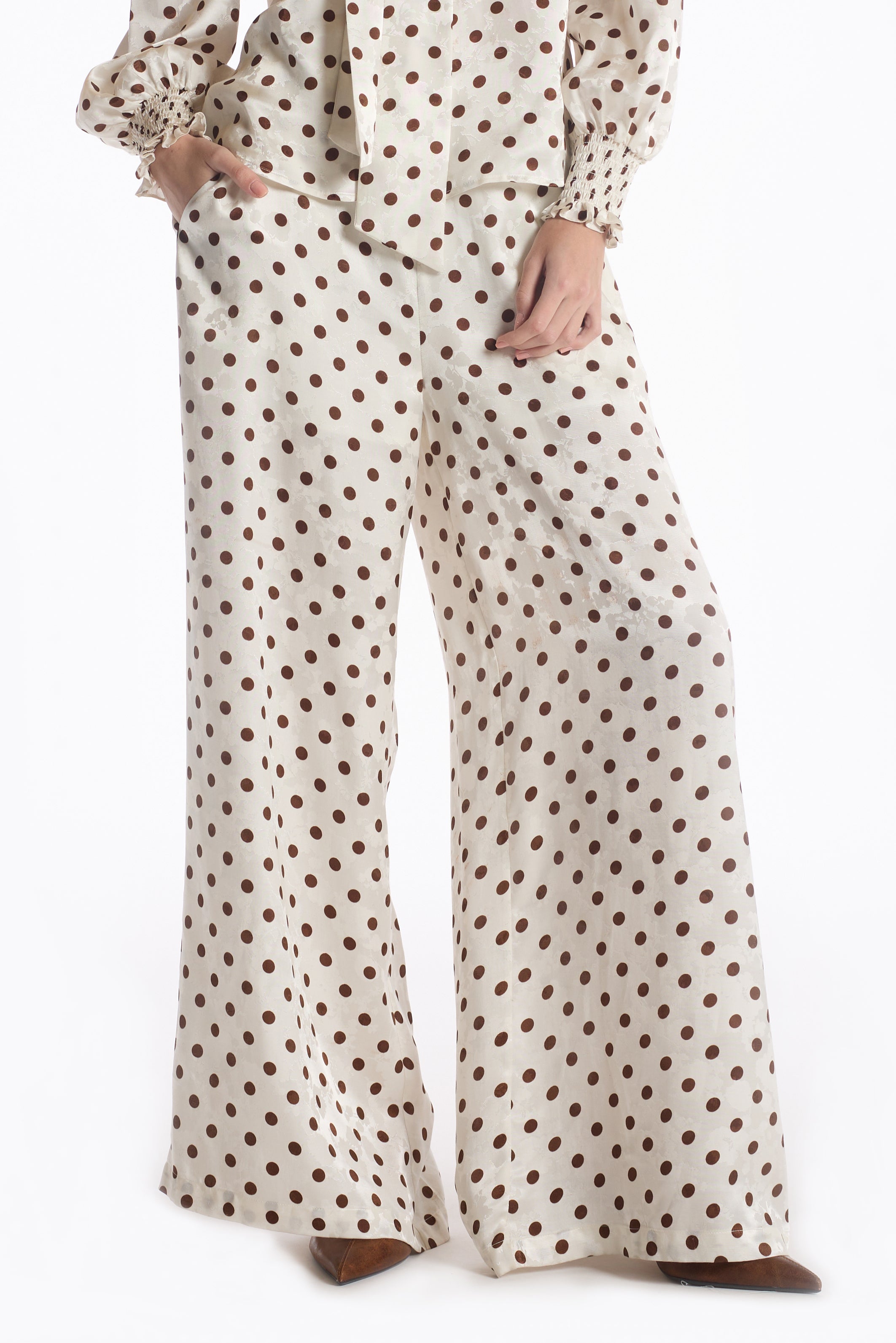 Marta Pant - Brown Polka Dot