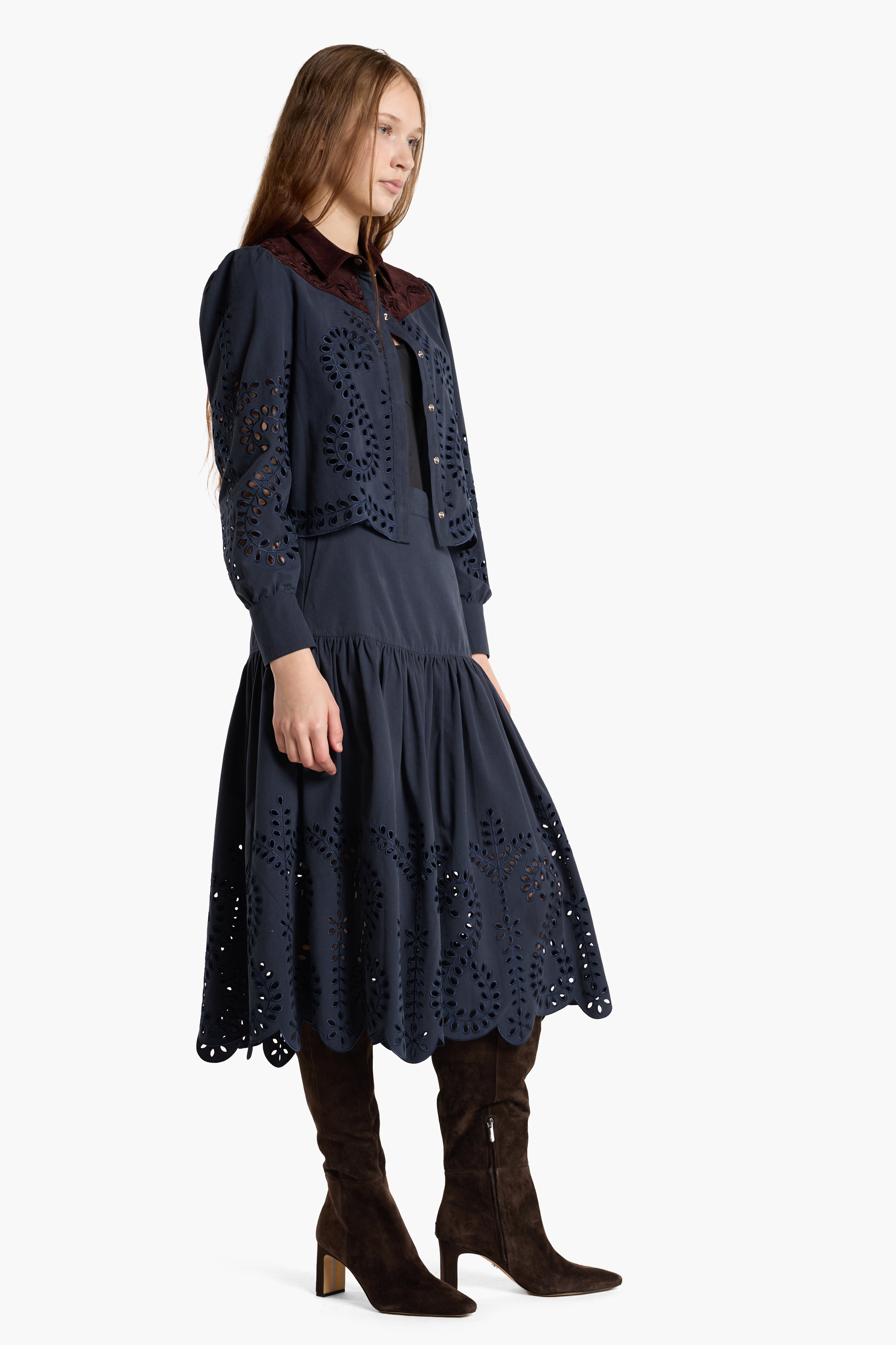 Carmel Top - Indigo Embroidery