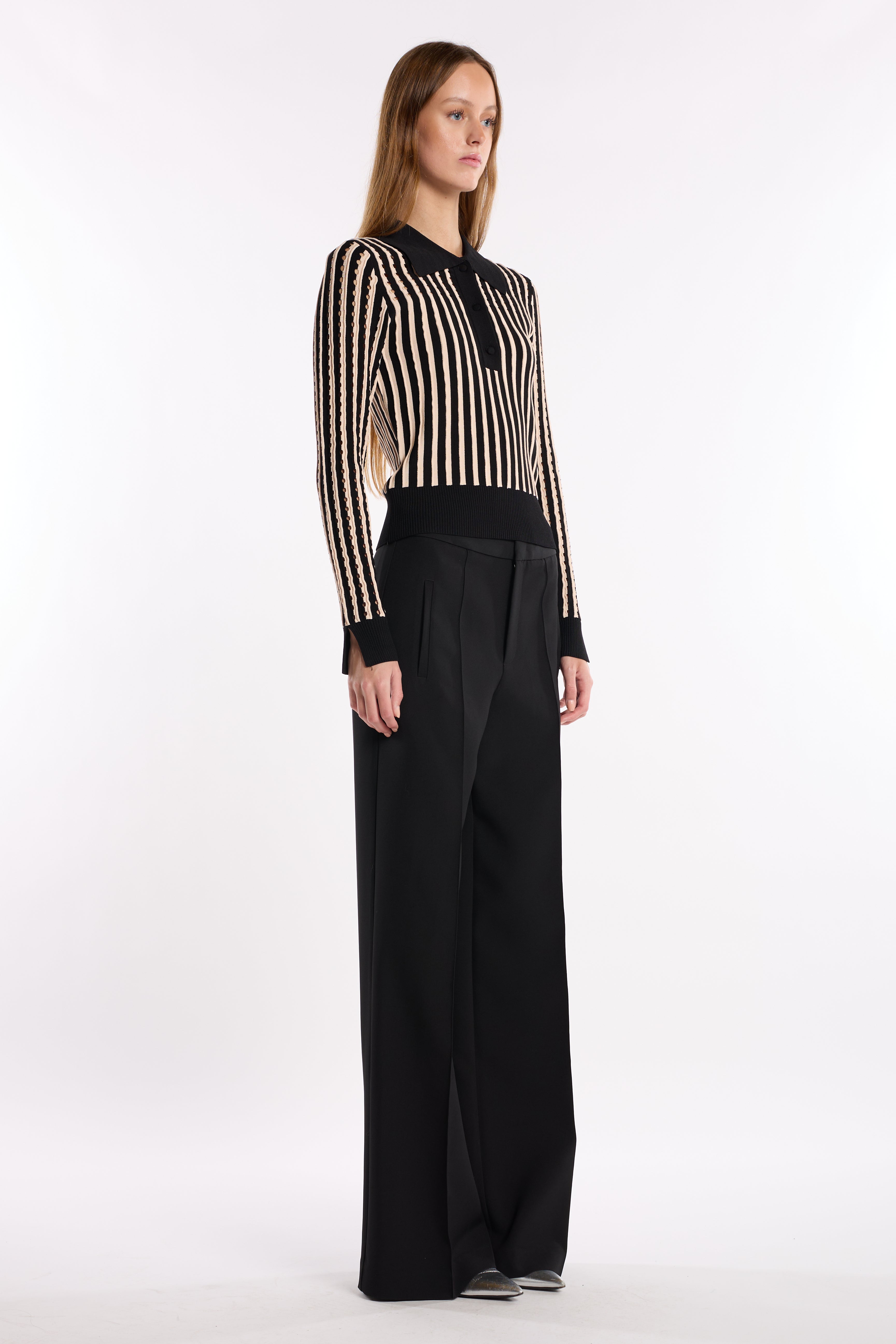 Roselyn Sweater - Pinstripe Black