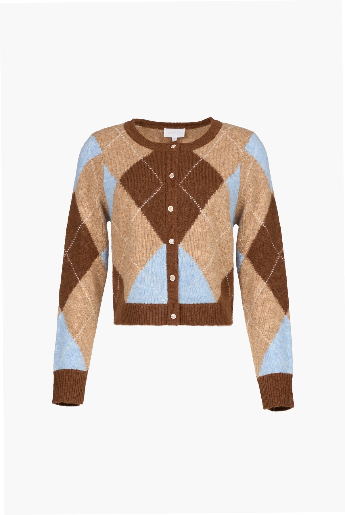 Goldie Cardigan - Argyle Blue