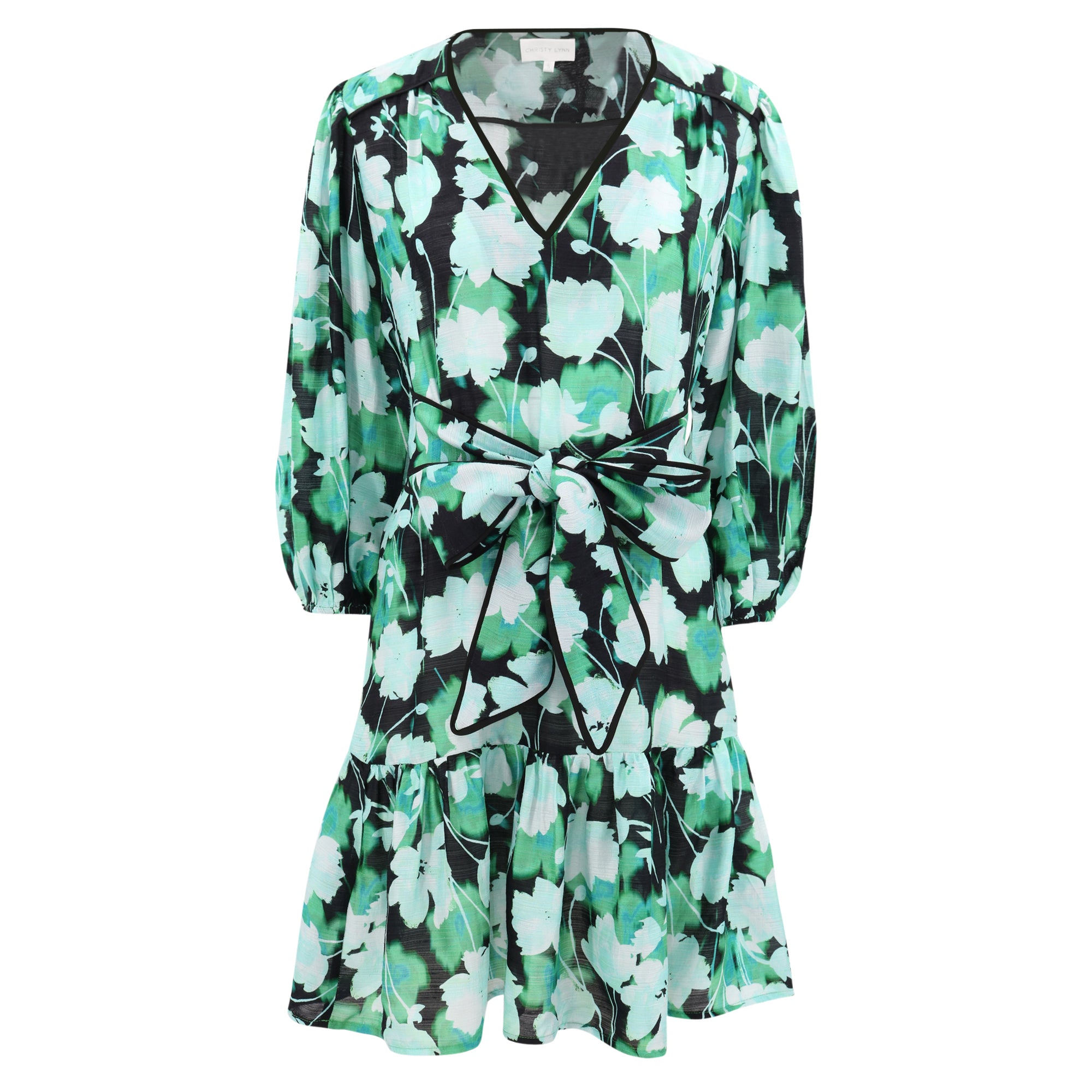 Adelaide Dress - Mint Shadow Flower