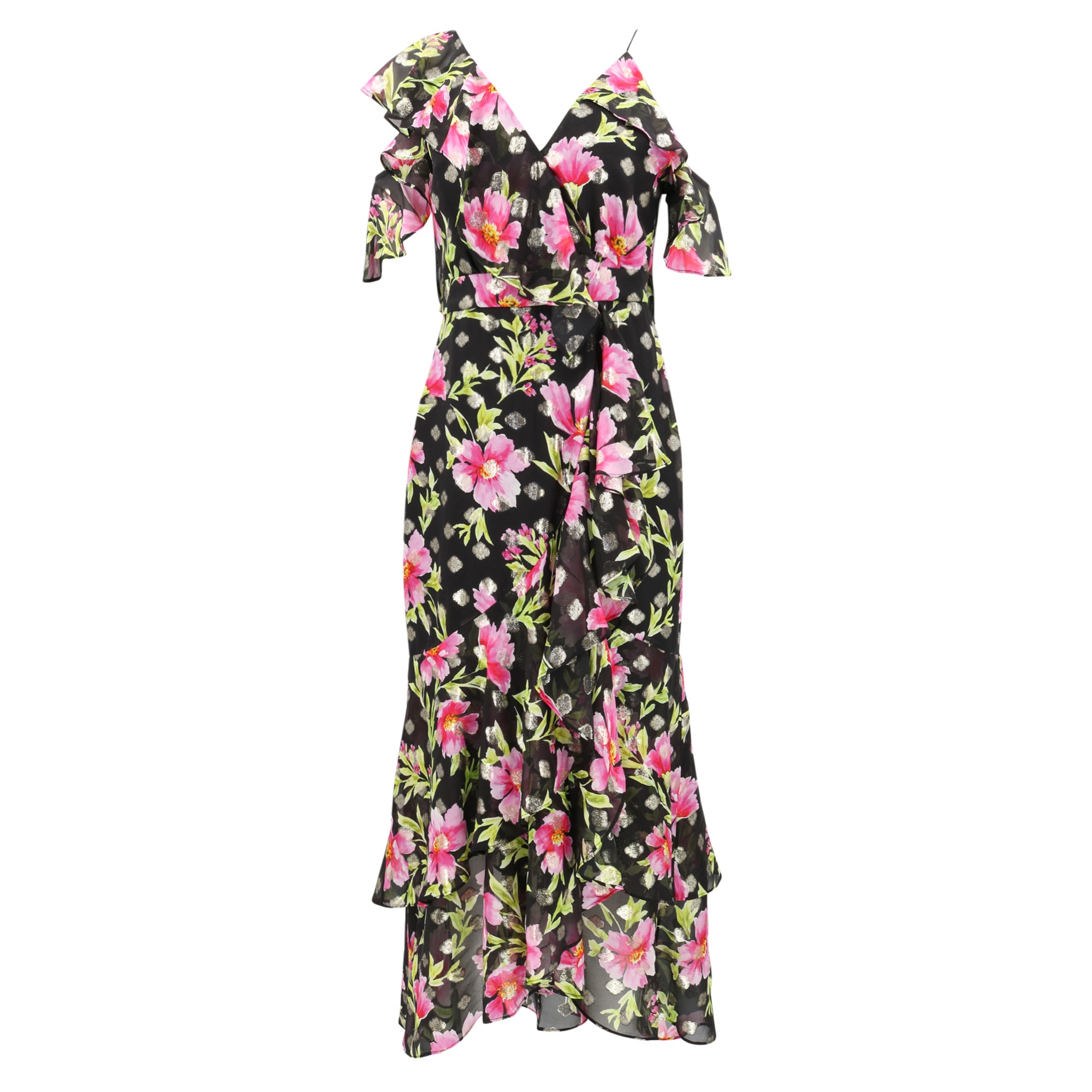 Anabelle Dress - Black Poinsettia