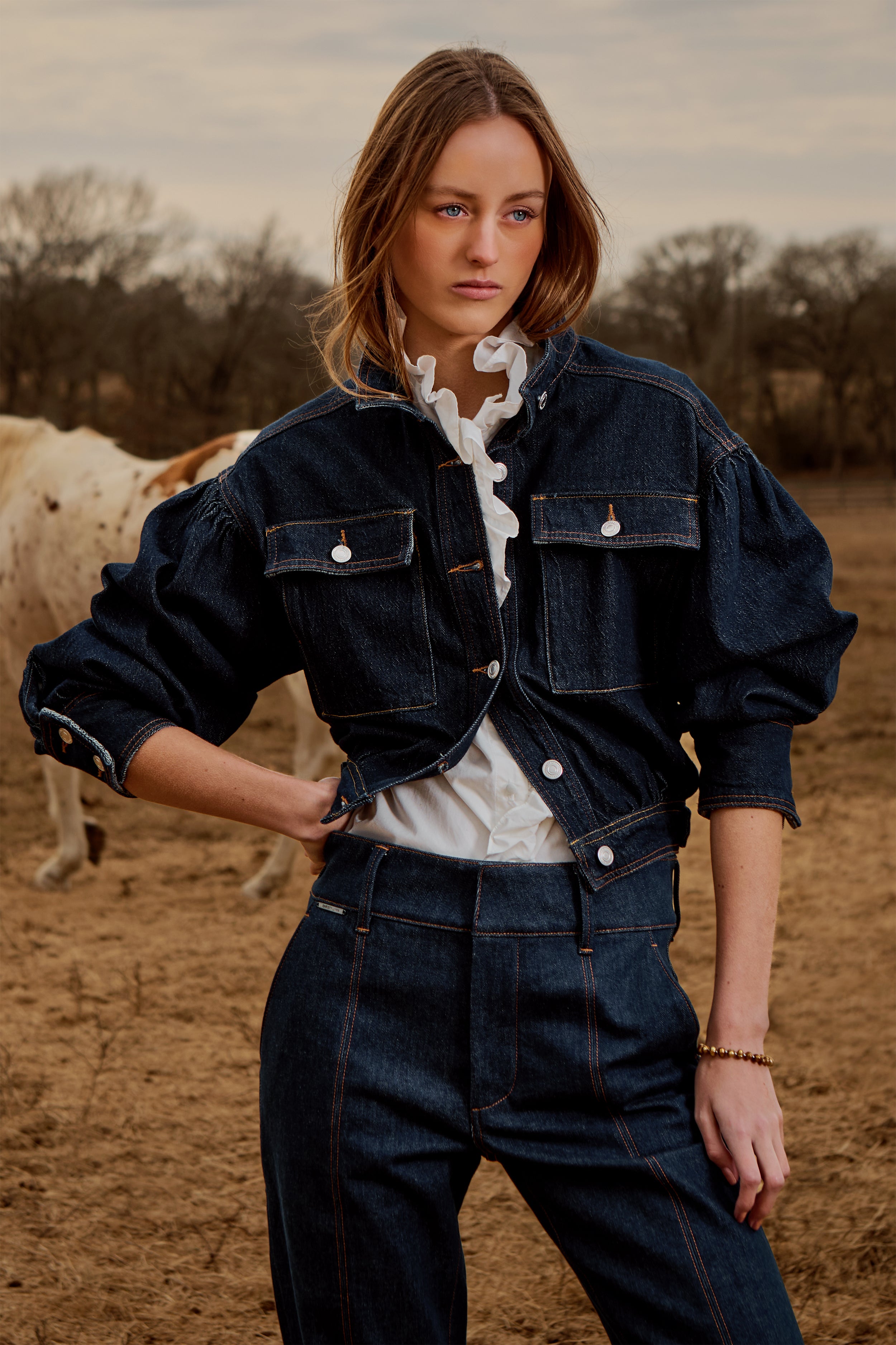 Monroe Jacket - Etched Indigo