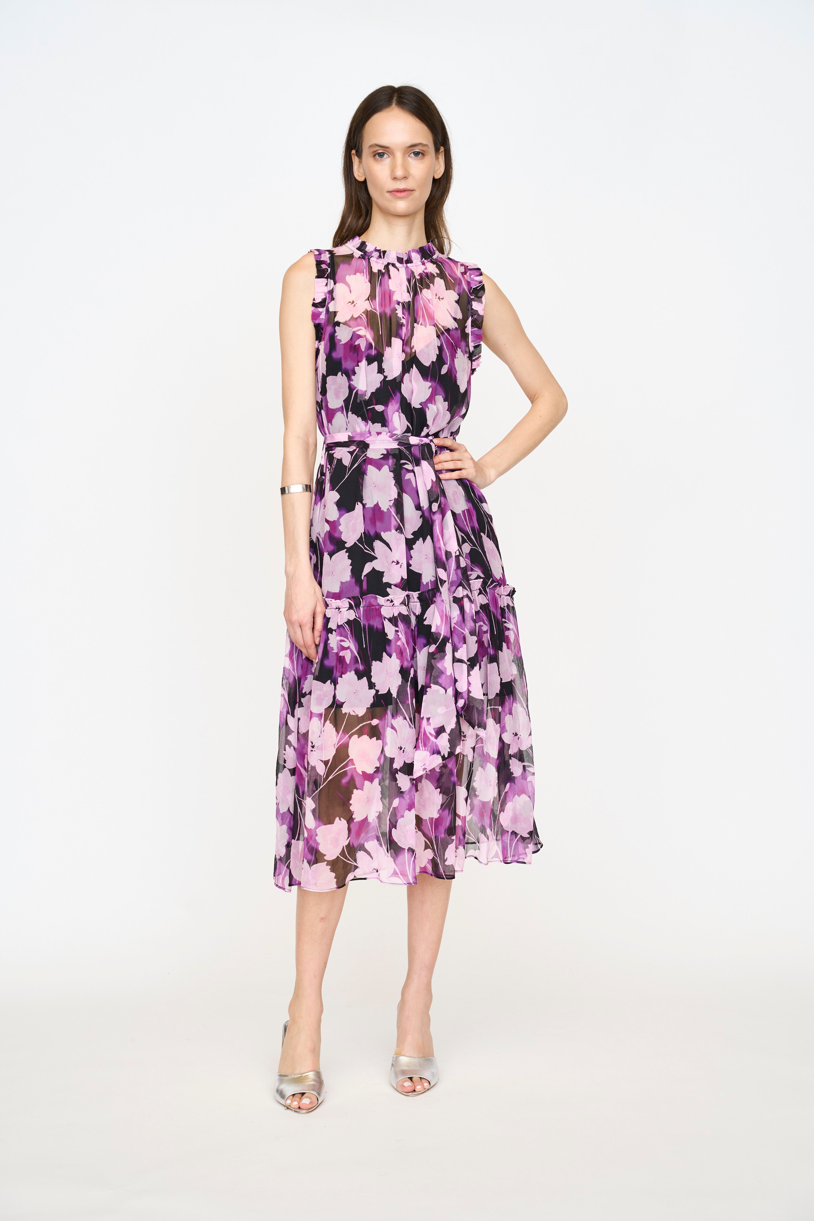 Gemma Dress - Violet Shadow Flower
