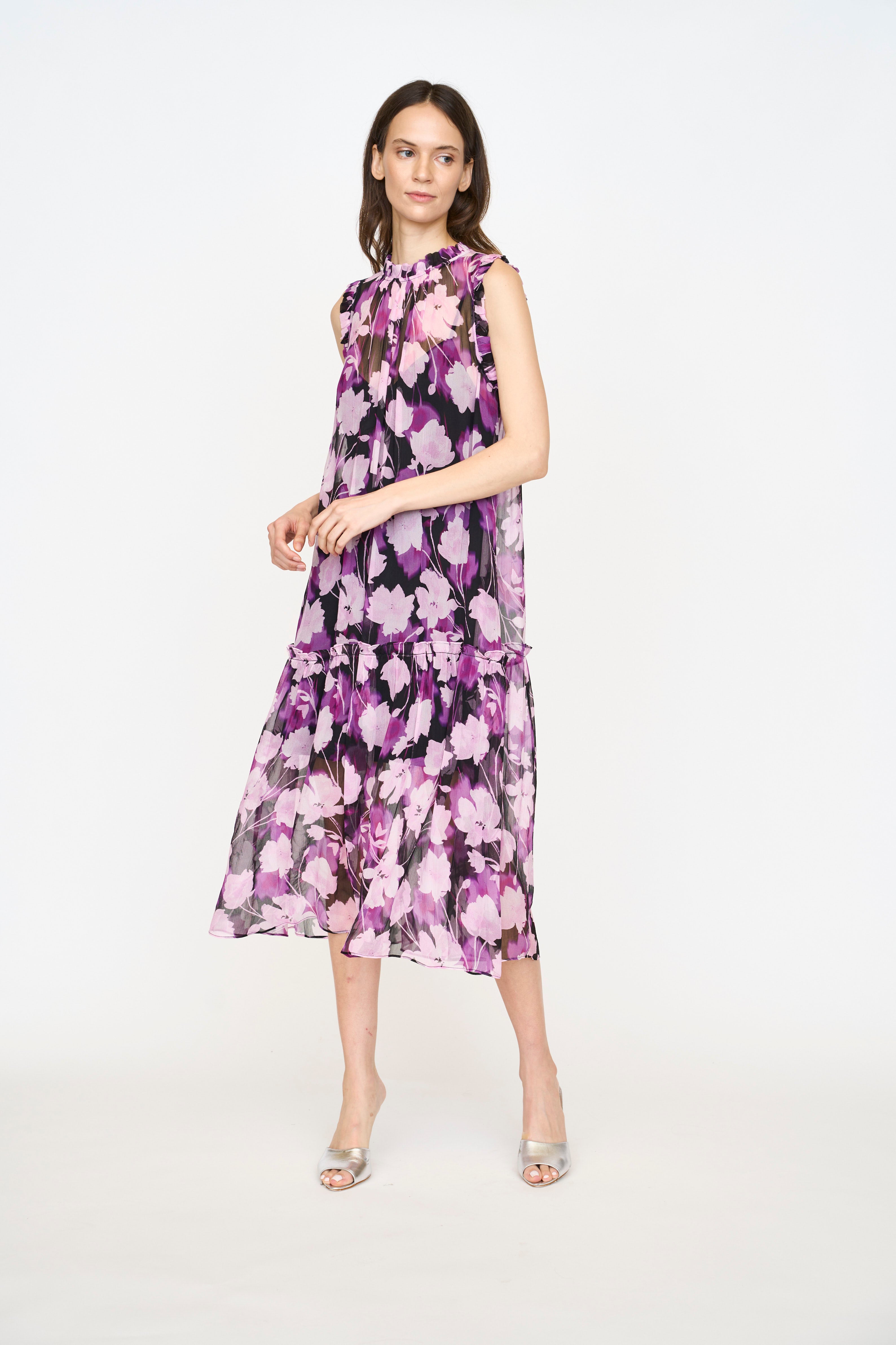 Gemma Dress - Violet Shadow Flower