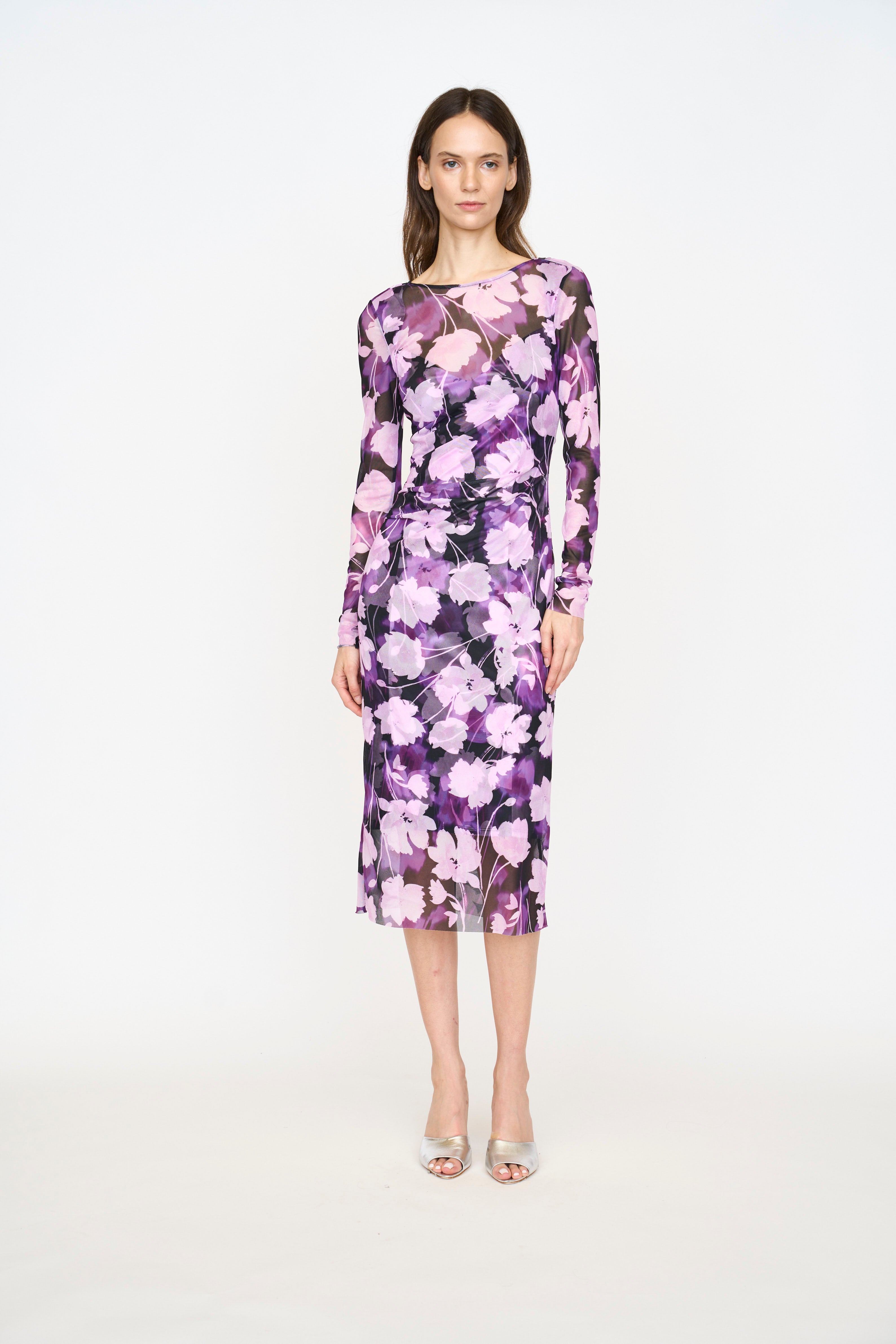Aubrey Dress - Violet Shadow Flower