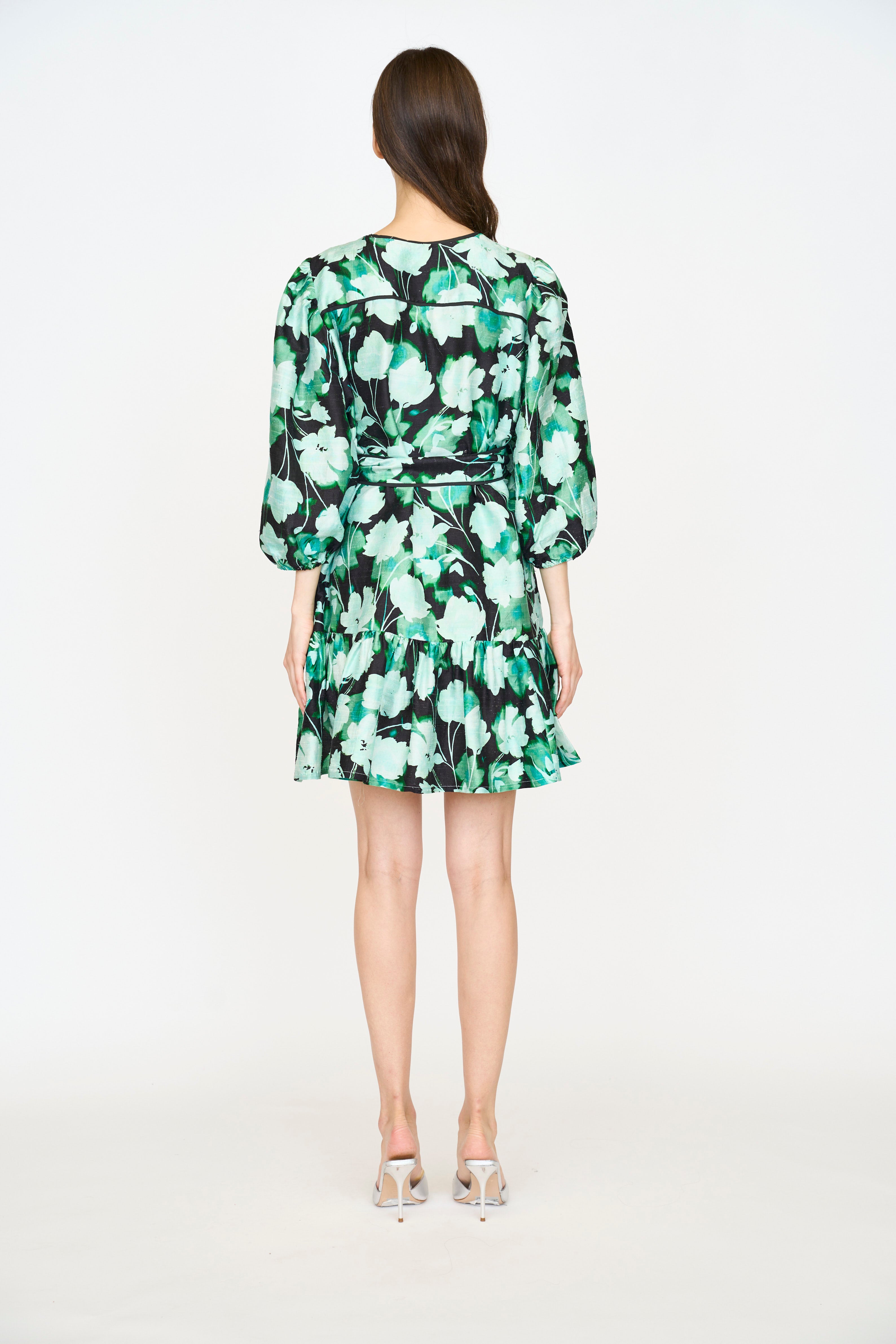 Adelaide Dress - Mint Shadow Flower