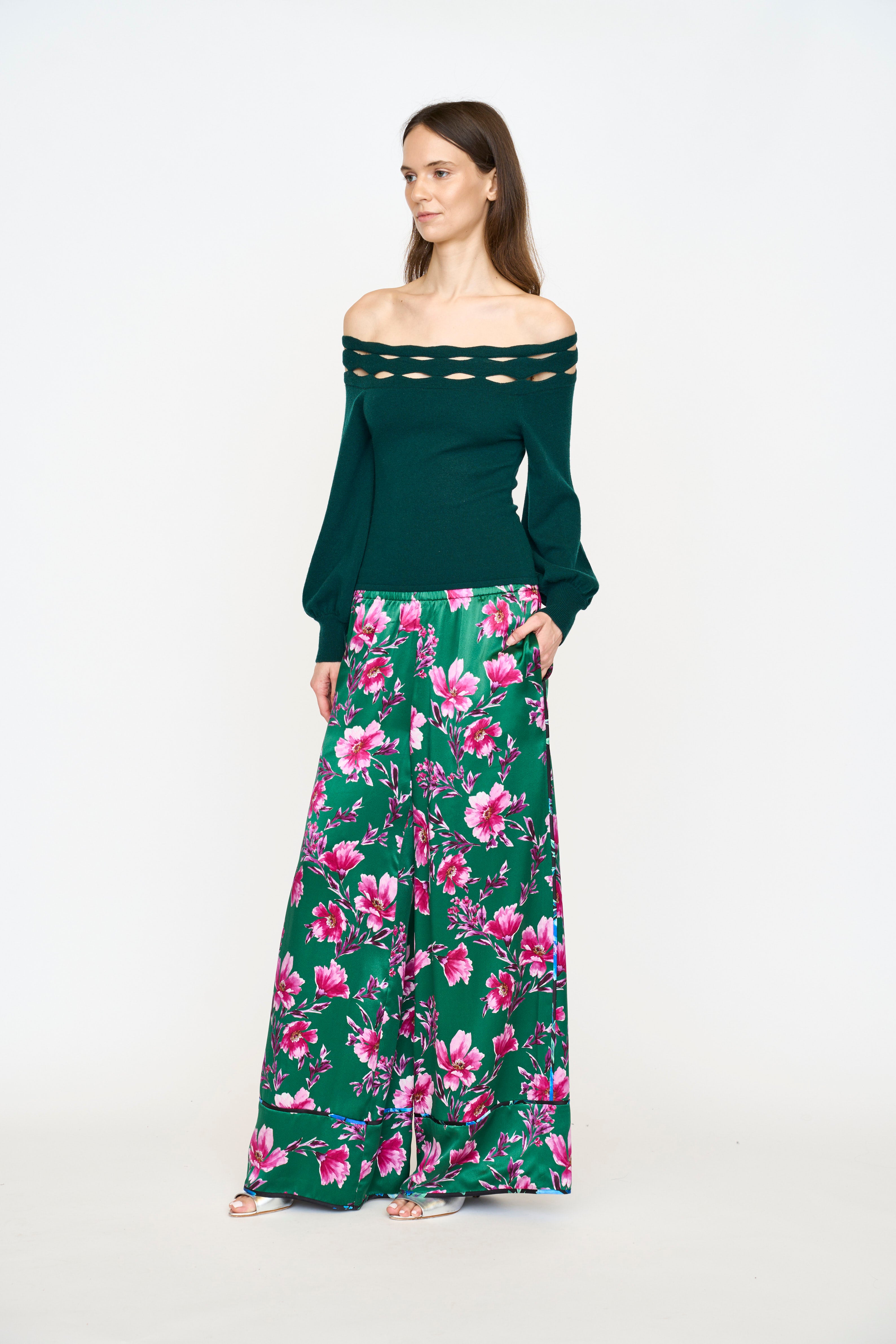 Valen Pant - Pink Poinsettia