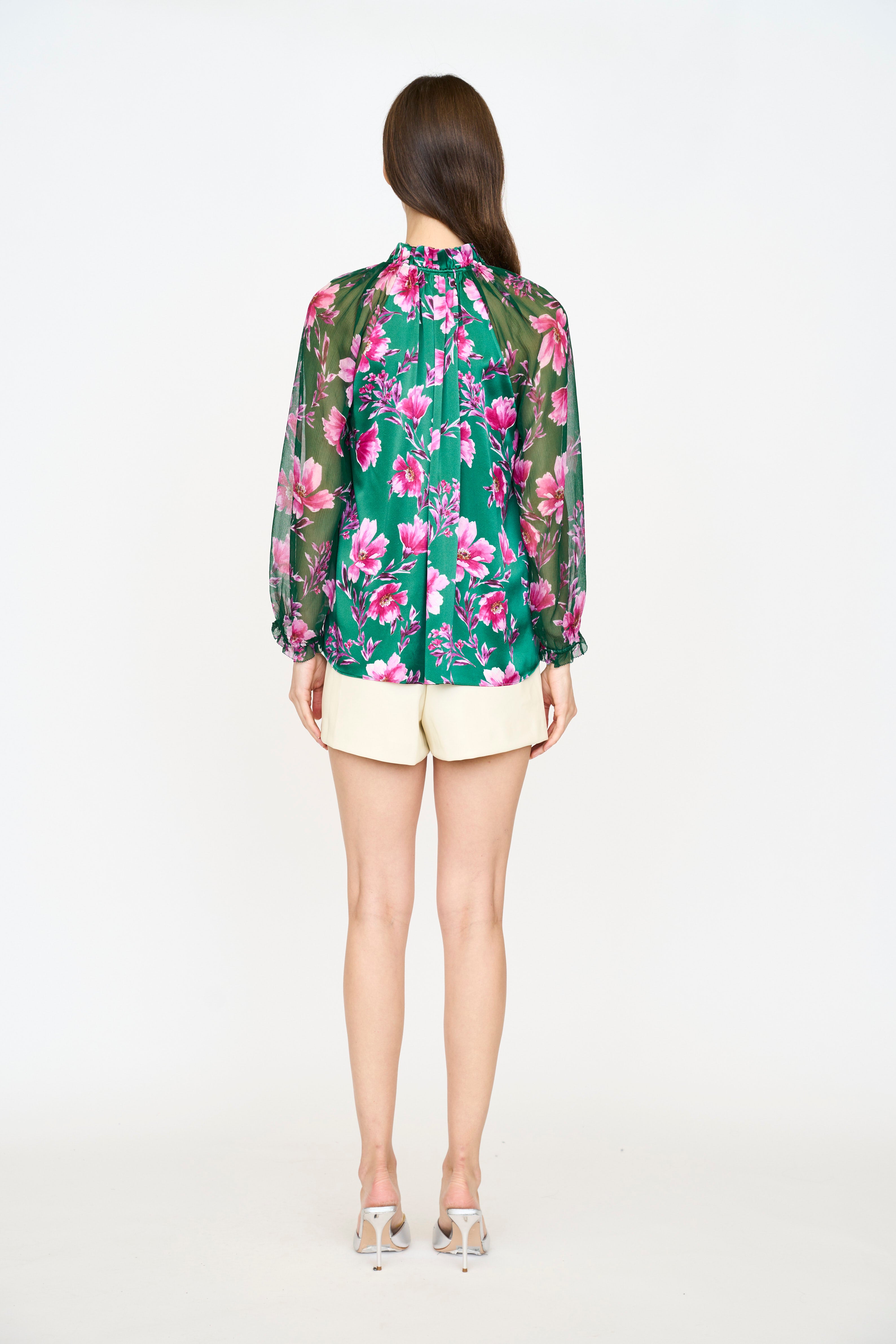 Karla Blouse - Pink Poinsettia