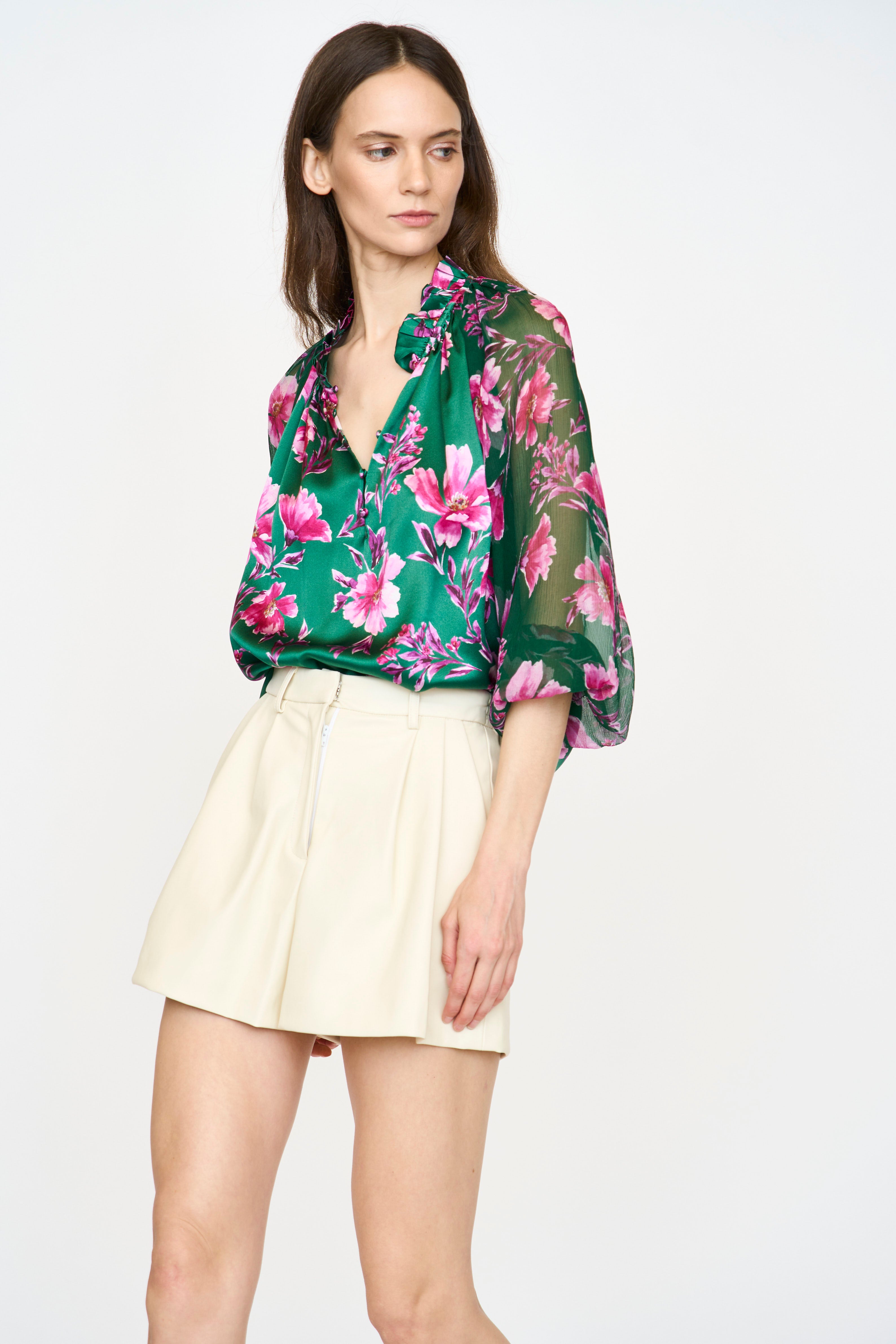 Karla Blouse - Pink Poinsettia