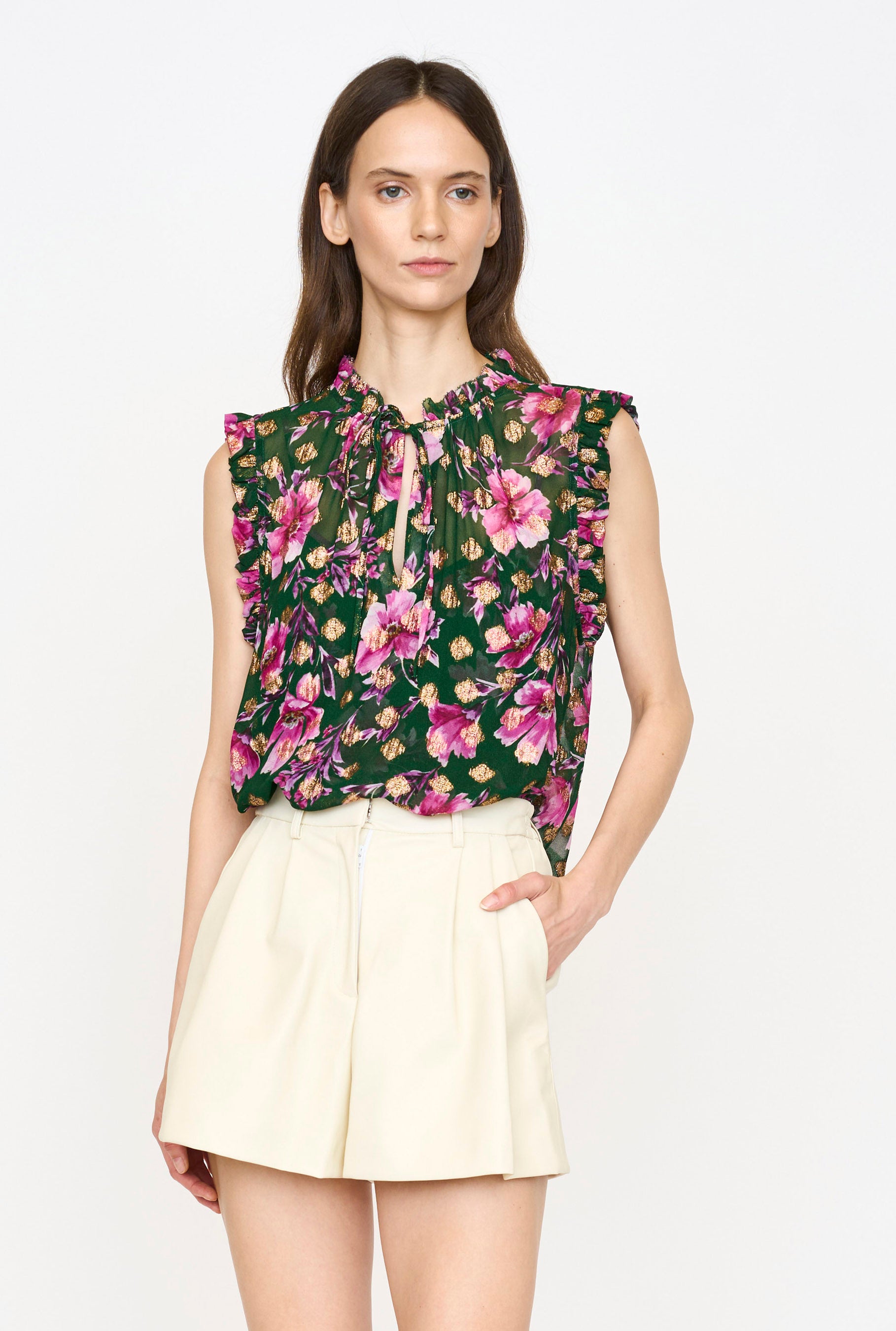 Nora Top - Pink Poinsettia