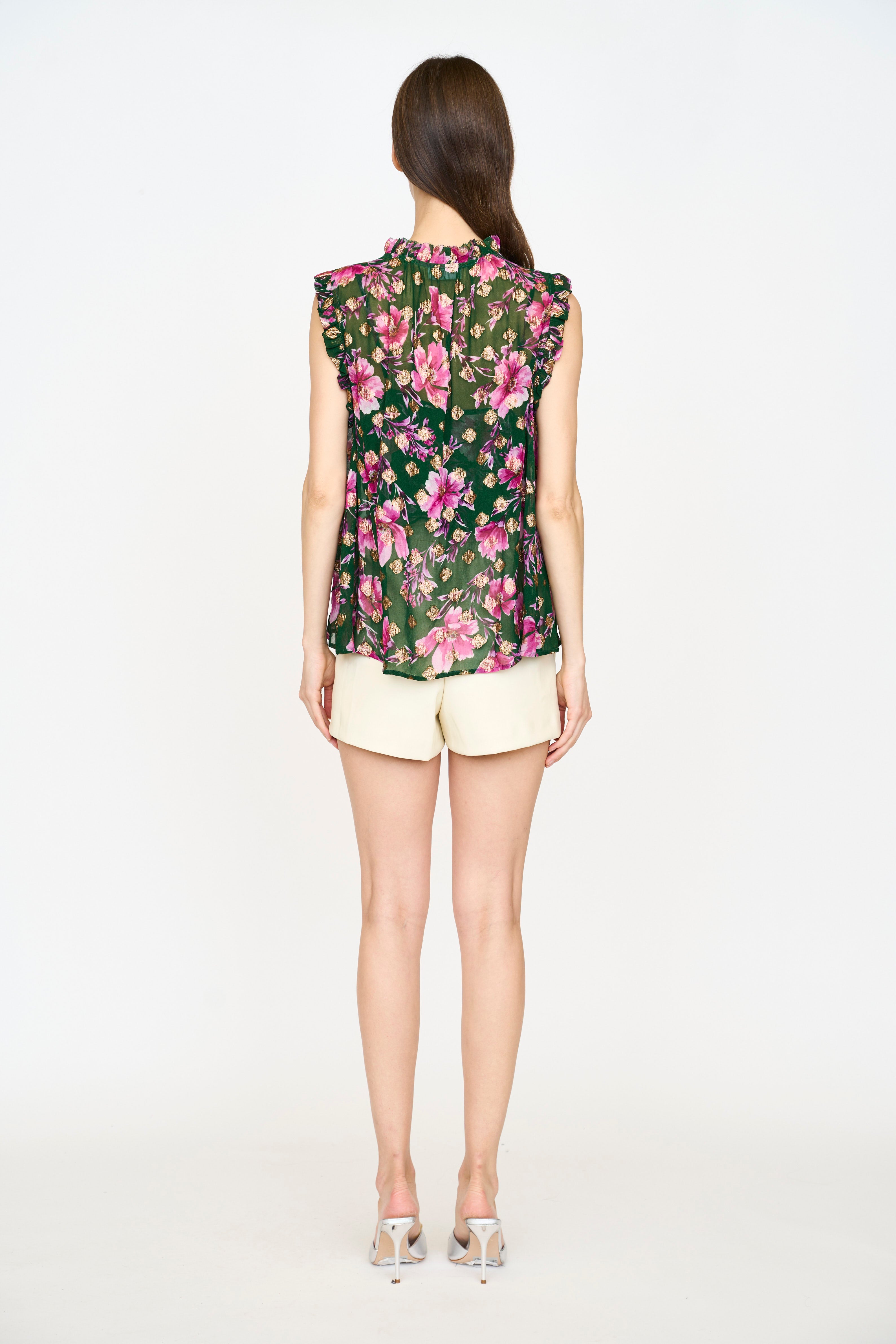 Nora Top - Pink Poinsettia