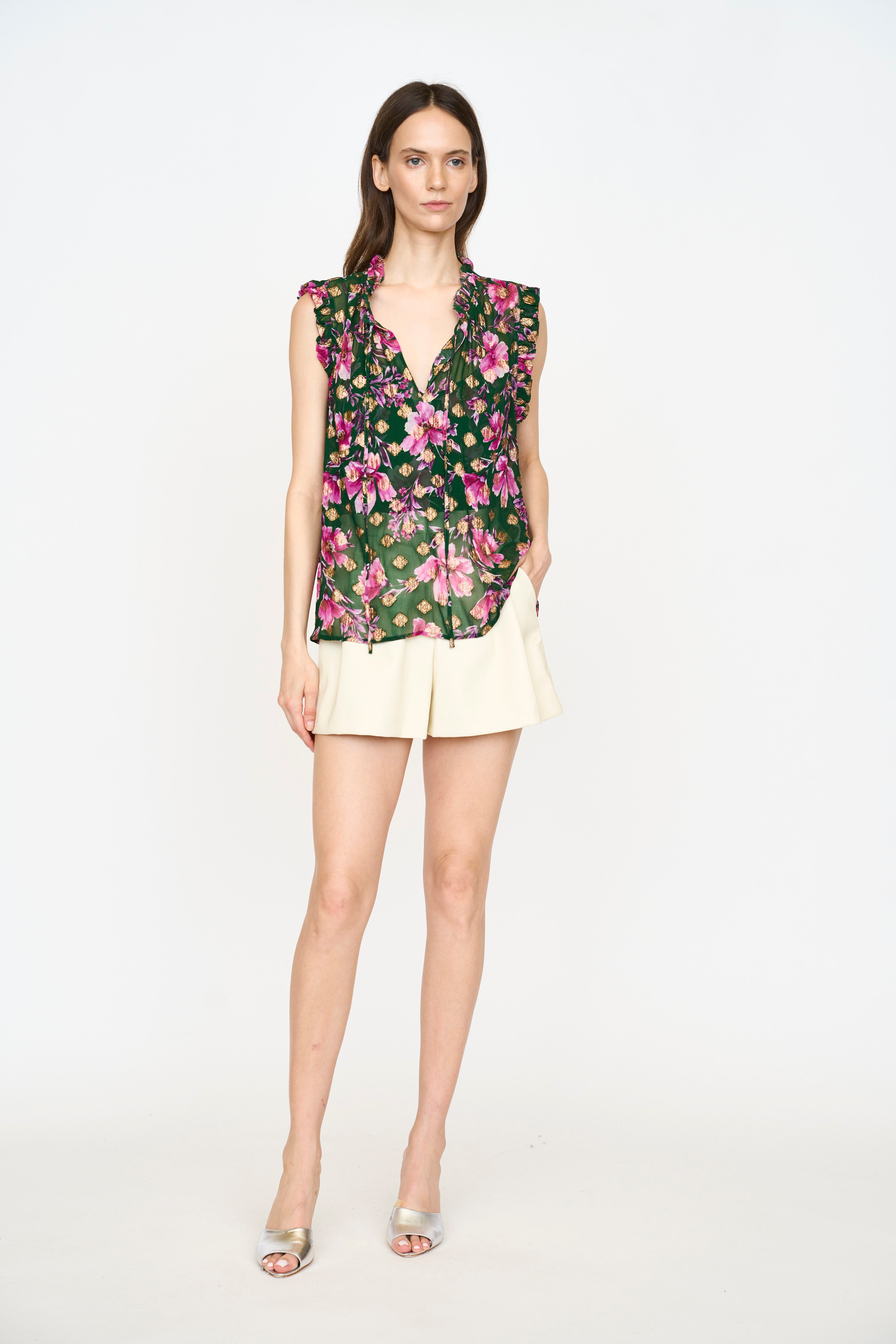 Nora Top - Pink Poinsettia