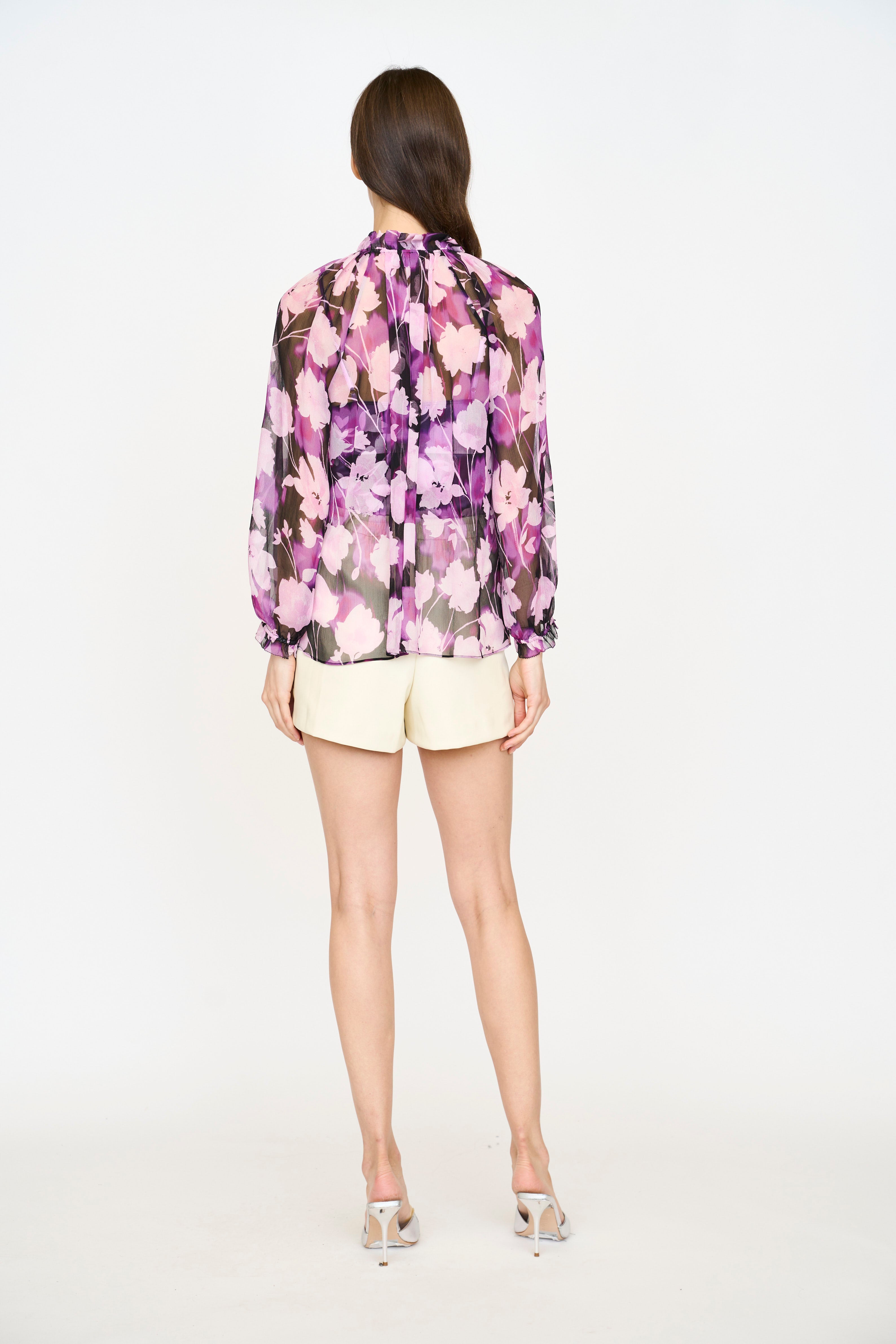 Karla Blouse - Violet Shadow Flower
