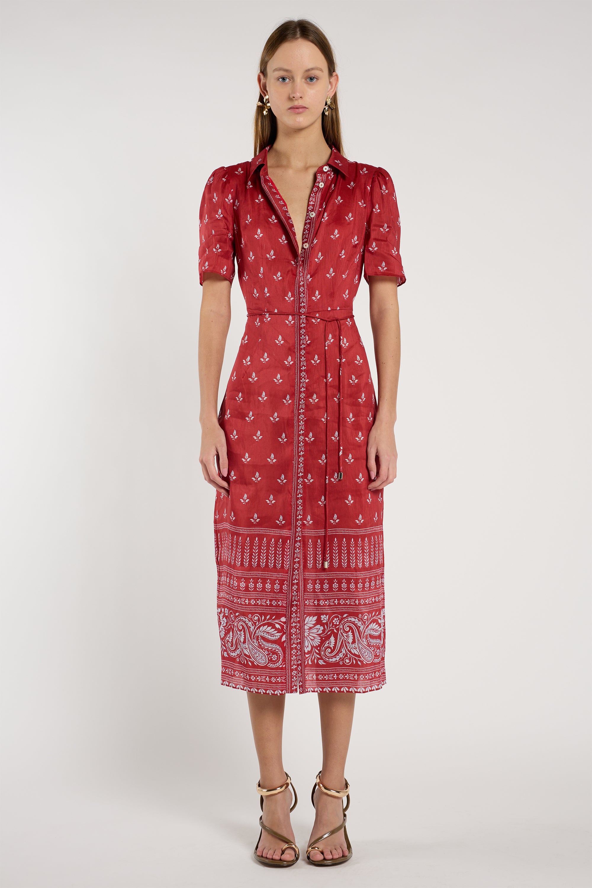 Cecile Dress - Wildflower Red
