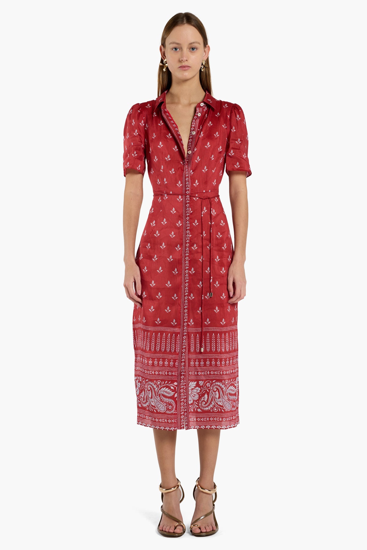 Cecile Dress - Wildflower Red