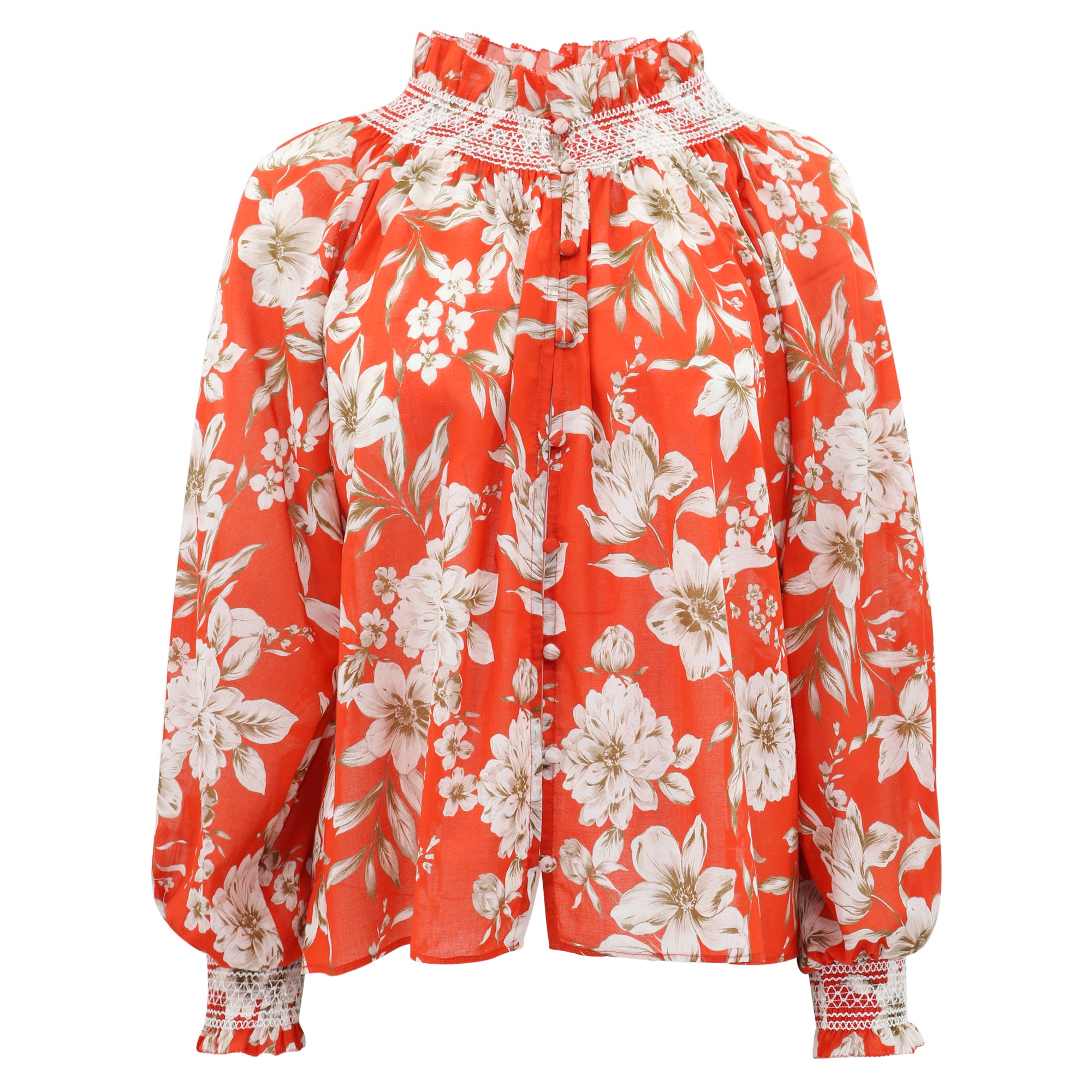 Andrea Blouse - Red Magnolia