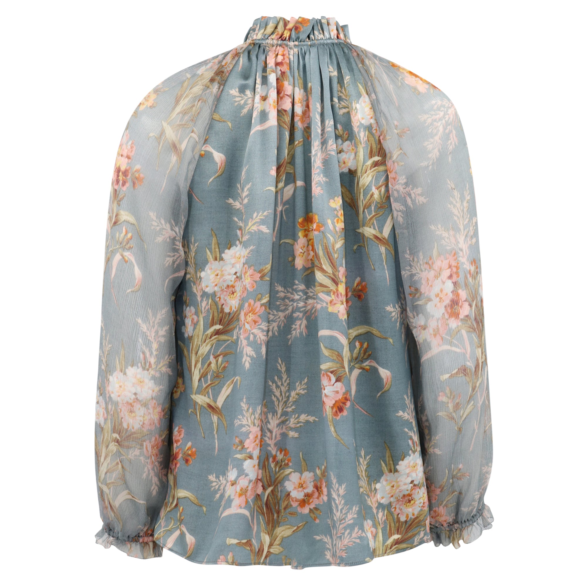 Karla Blouse - Blue Brocade